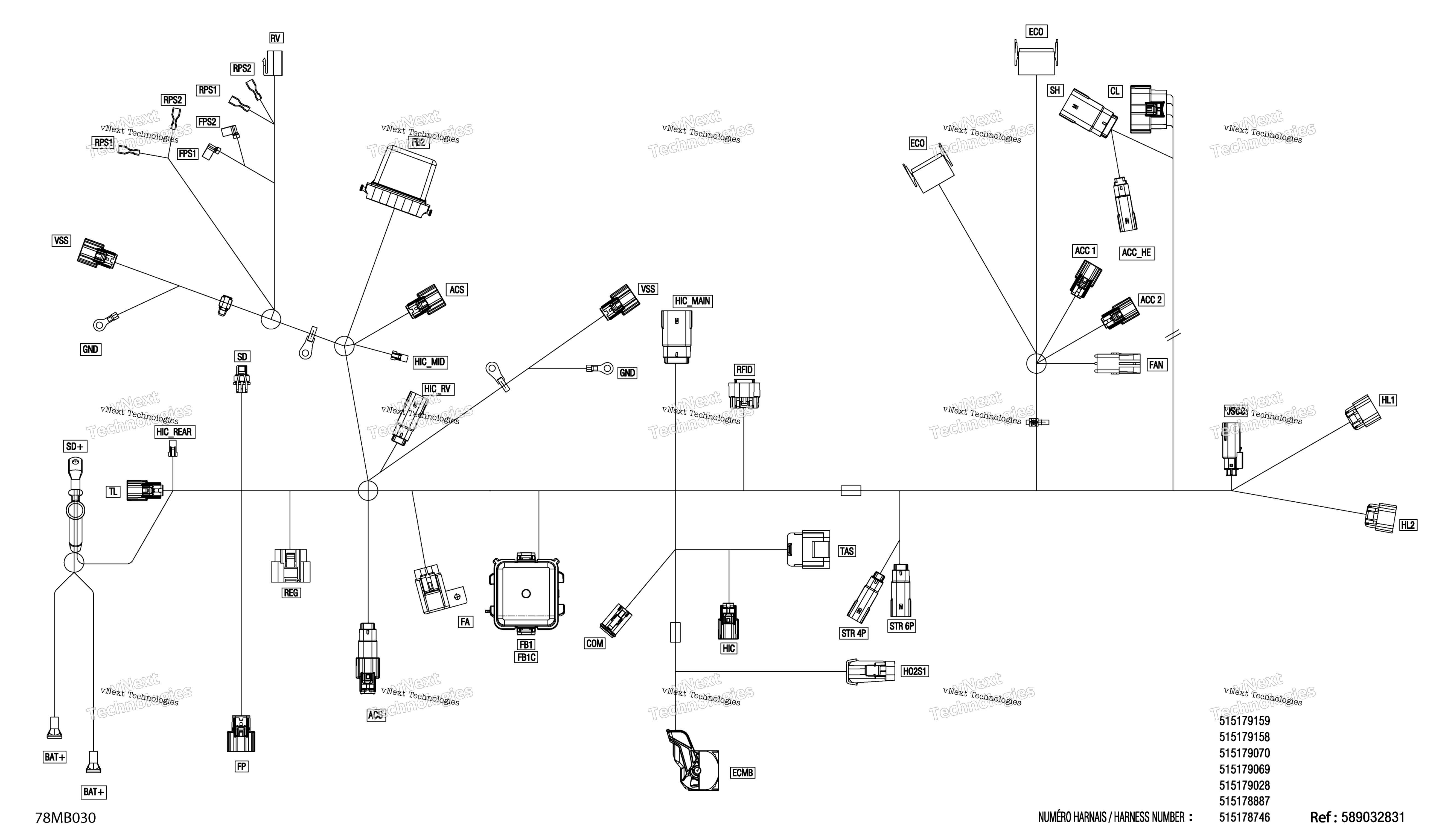 Электрооборудование - Main Harness - 515179028