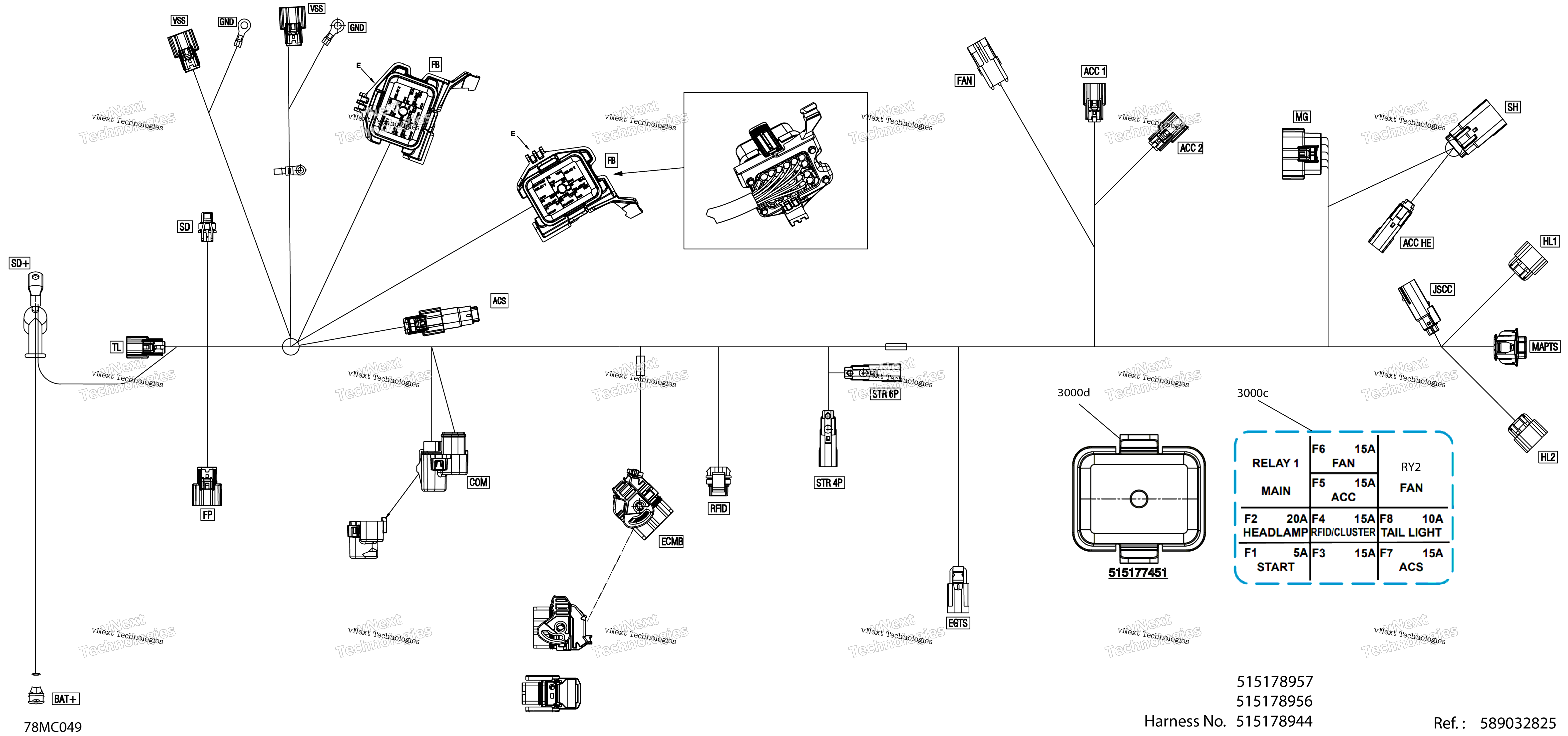 Электрооборудование - Main Harness - 515179375