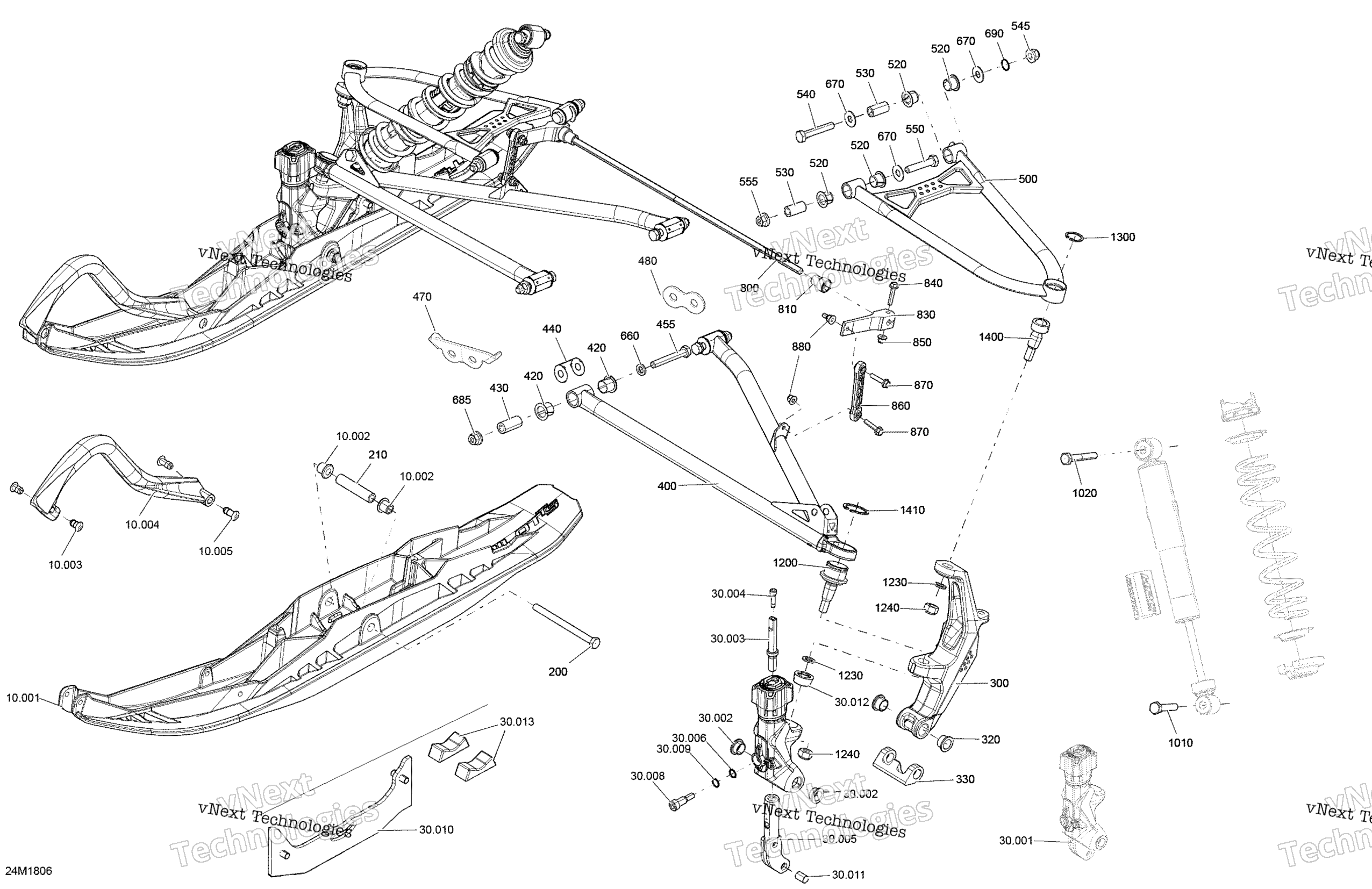 Передняя часть Suspension And Ski Mxz - 850 E-Tec - Package X Qas