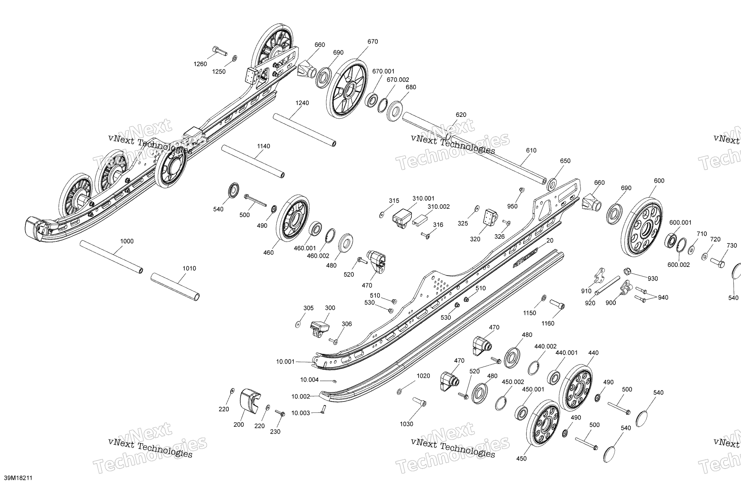 Задняя часть Suspension Mxz - 850 E-Tec - Package Tnt - Inferior