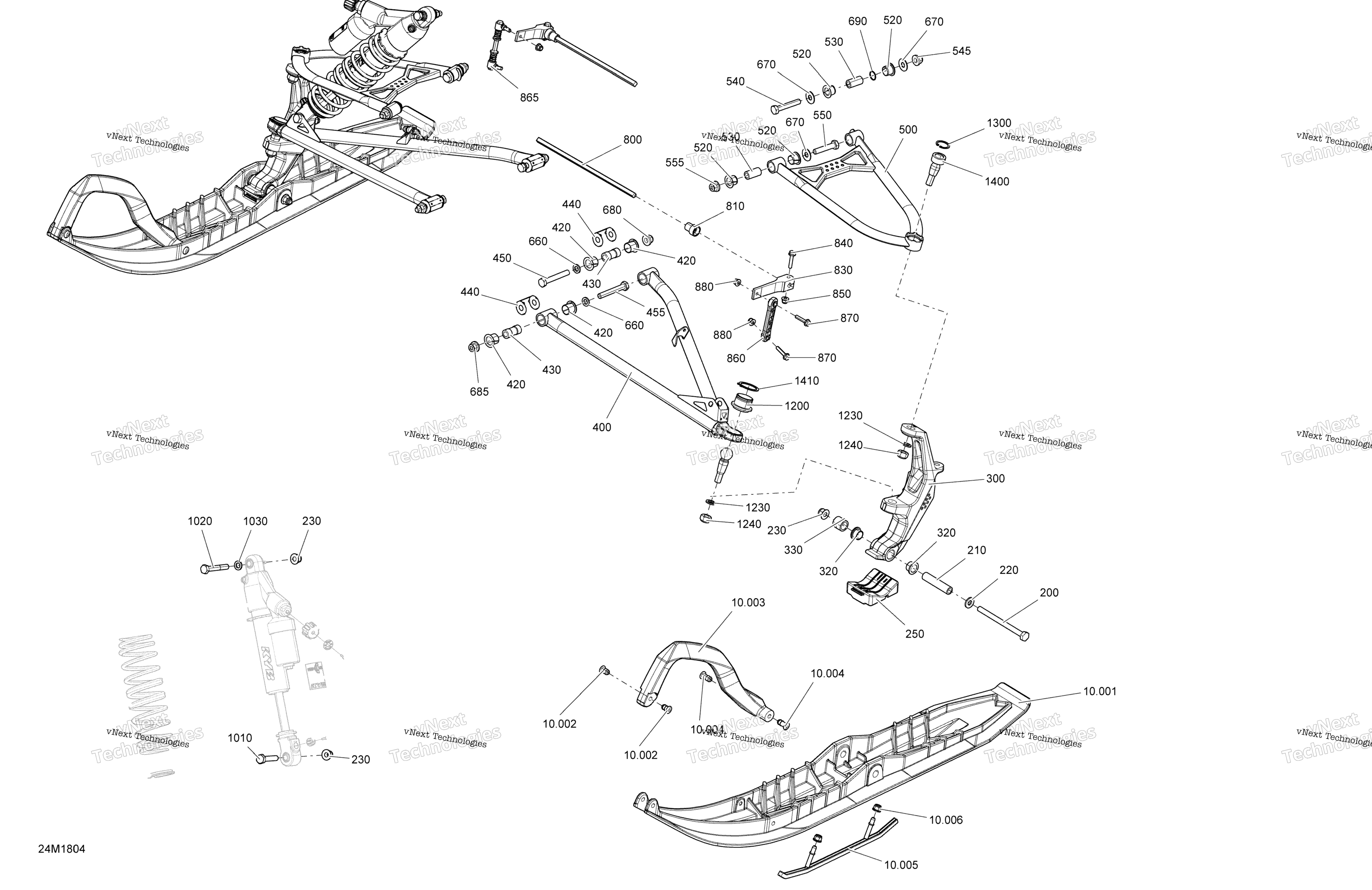 Передняя часть Suspension And Ski Renegade - 850 E-Tec - Package Xrs Rm Europe