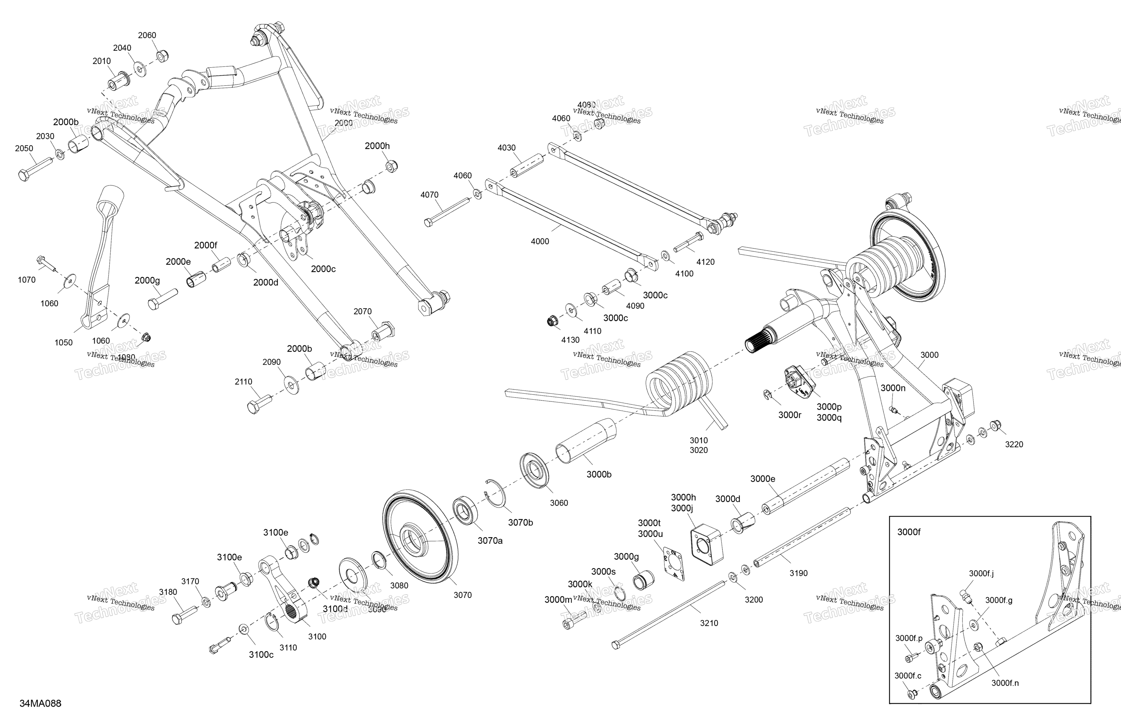 Подвеска - Rear - Upper Section - Without Quick Adjust System