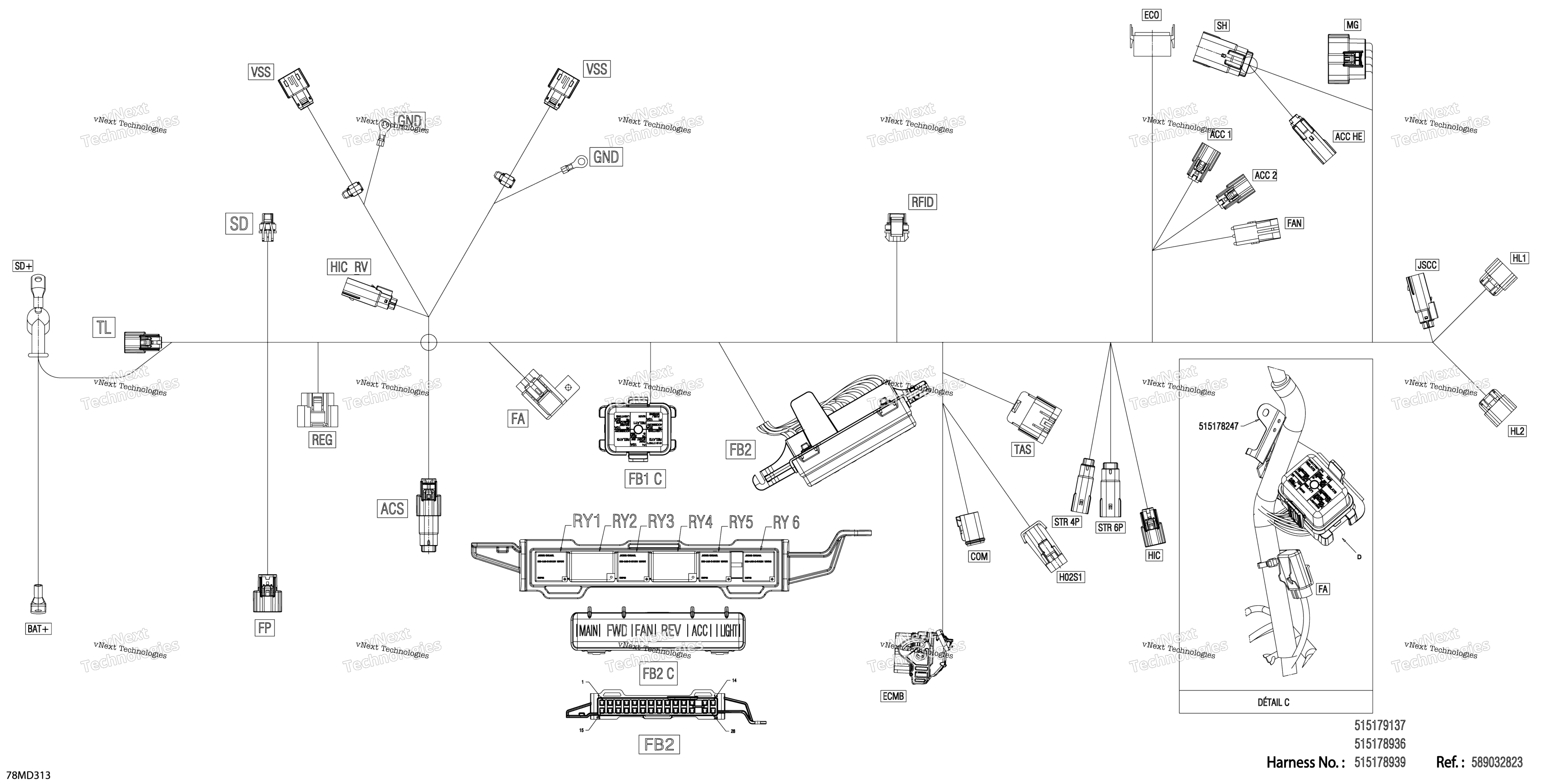 Электрооборудование - Main Harness - 515178939