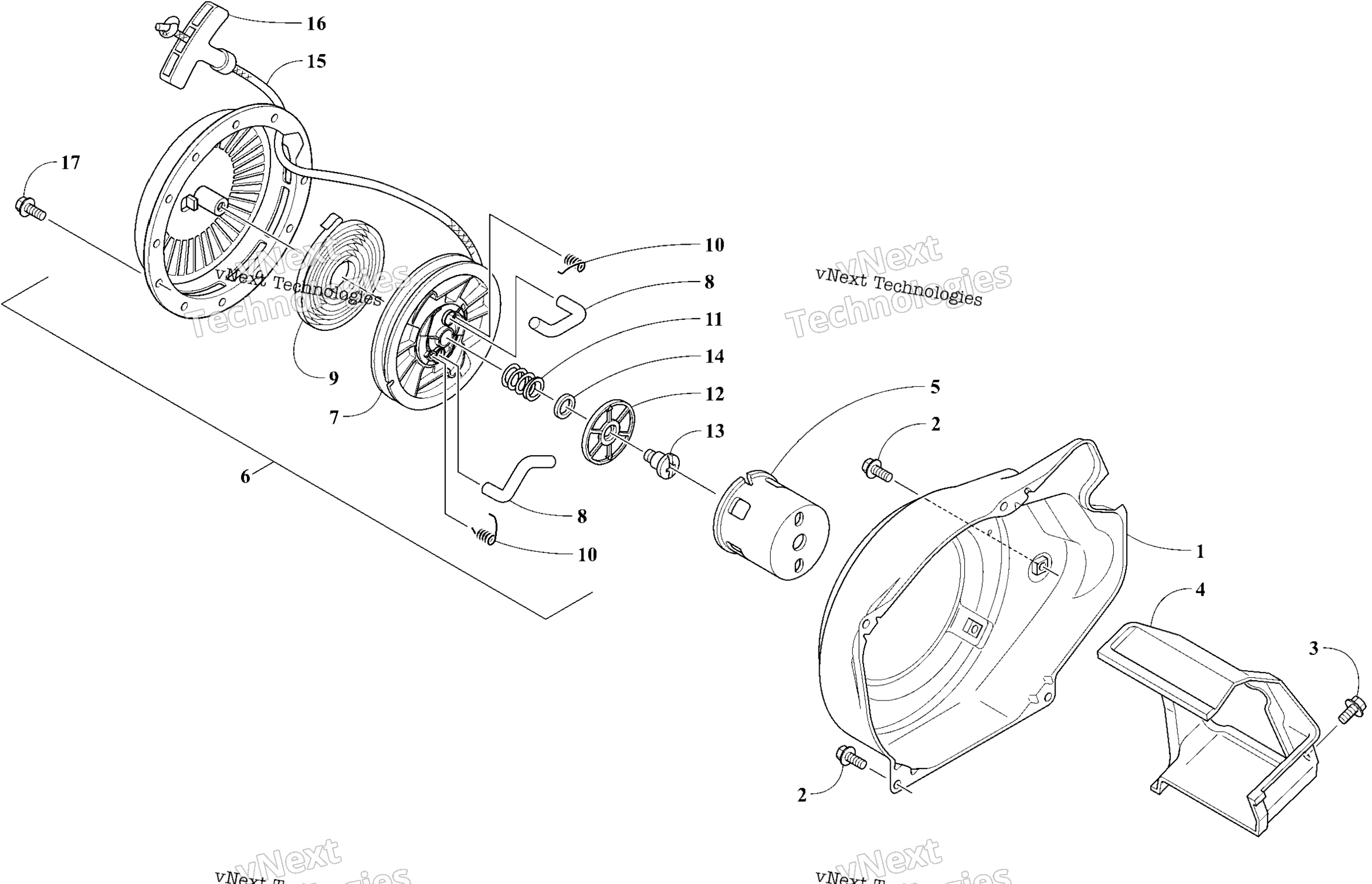 Двигатель - Recoil Starter And Air Shroud
