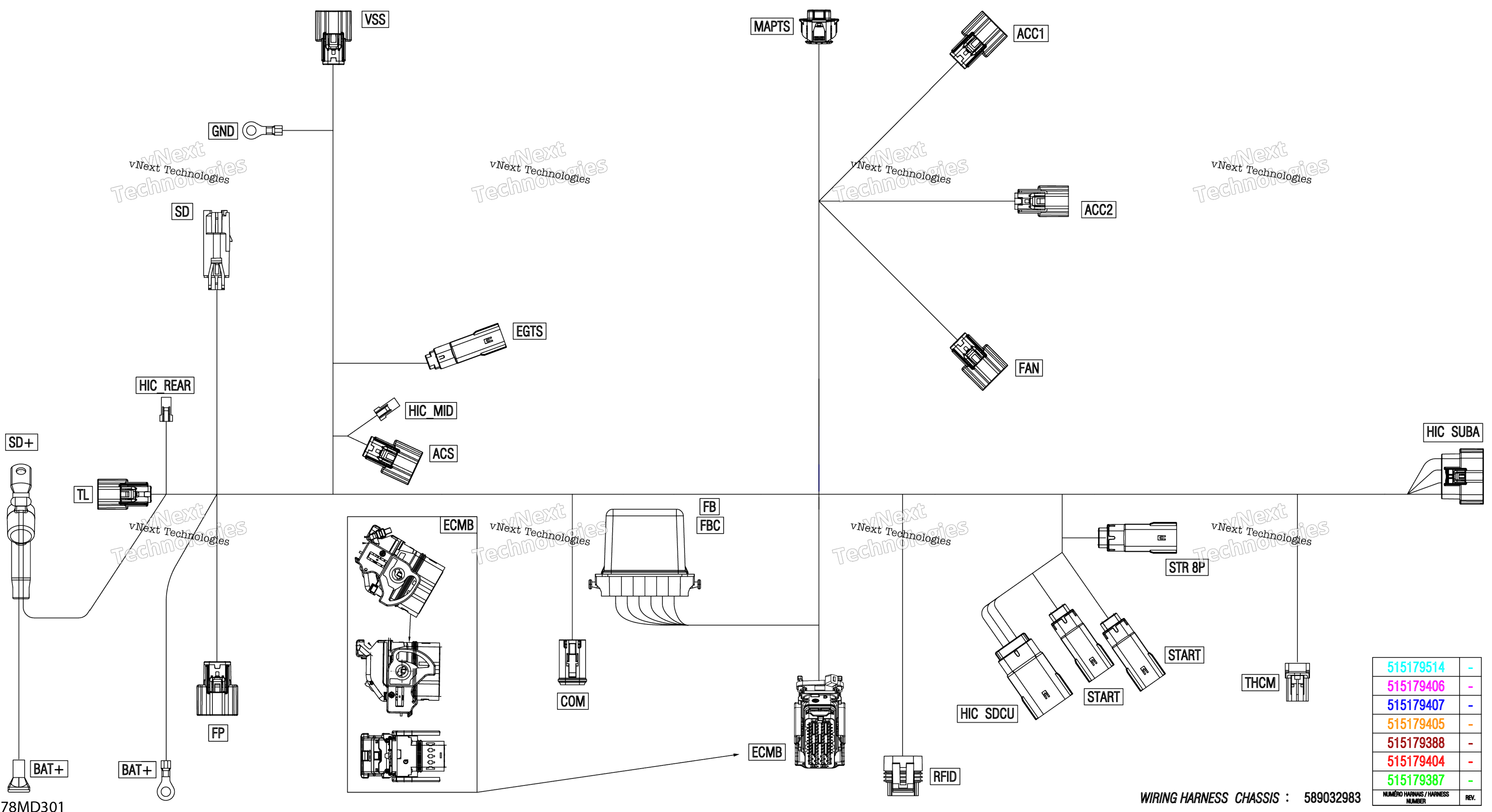 Электрооборудование - Main Harness - 515179387