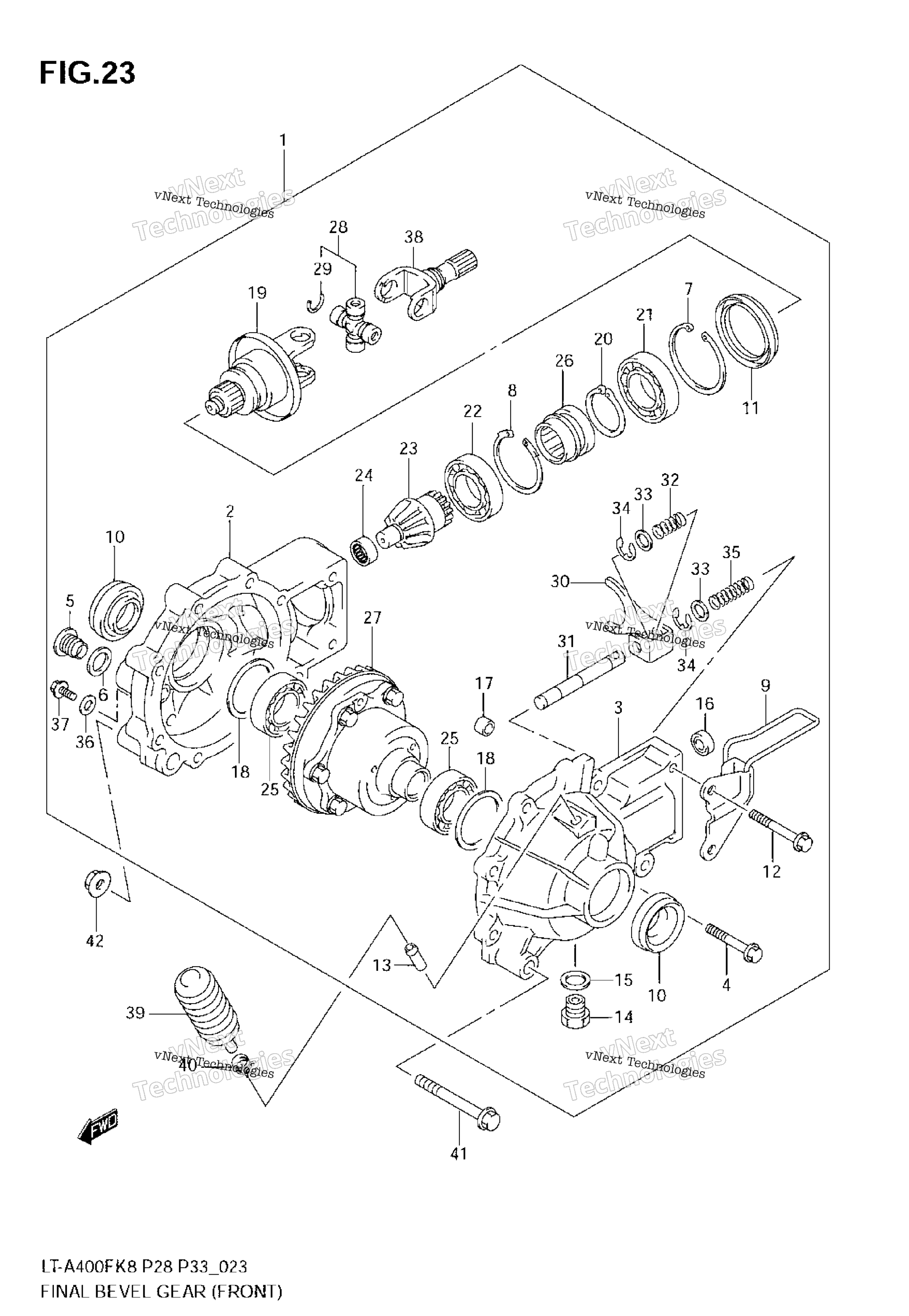 Final Bevel передача (Front)