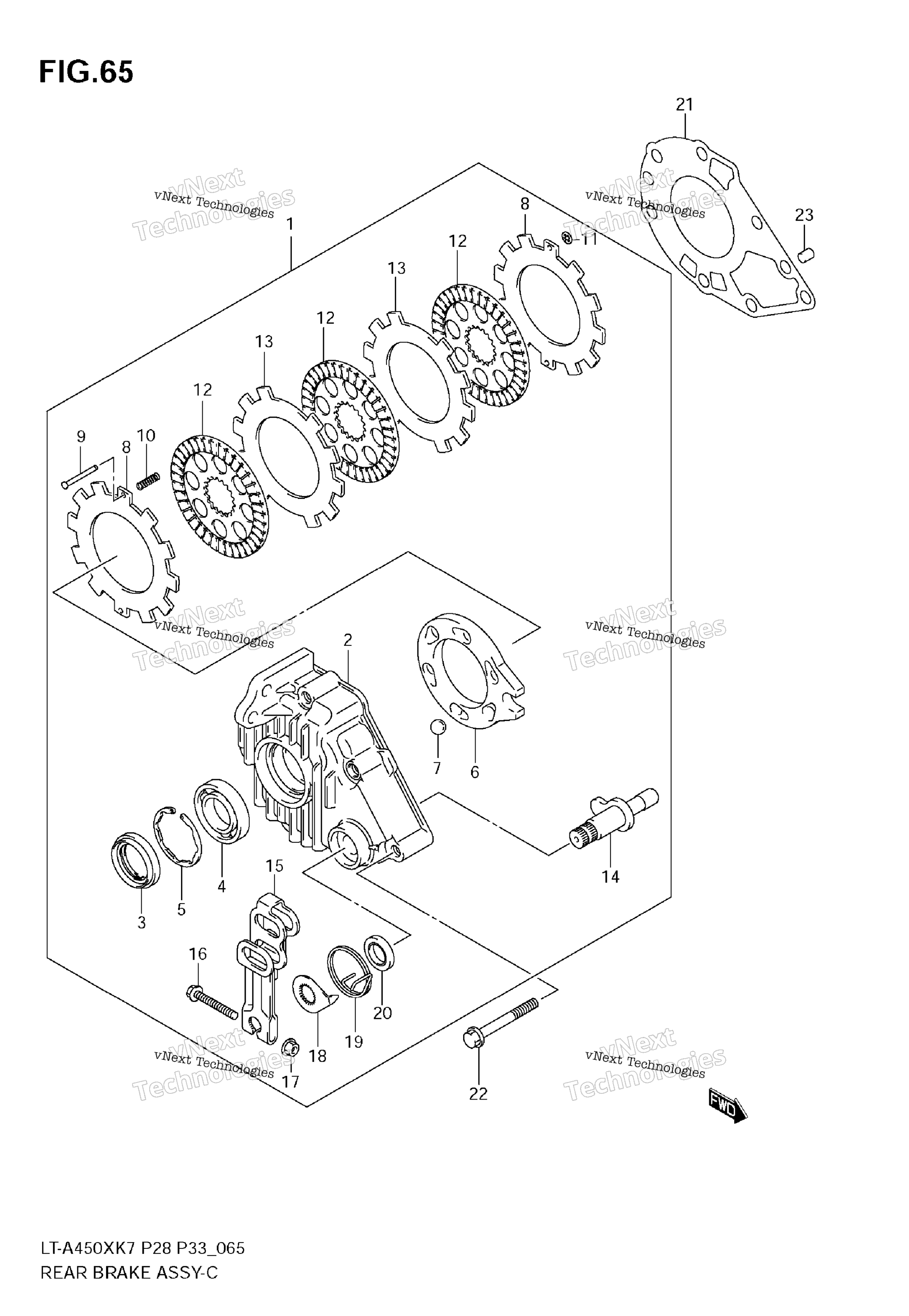 Задняя часть Brake Assy