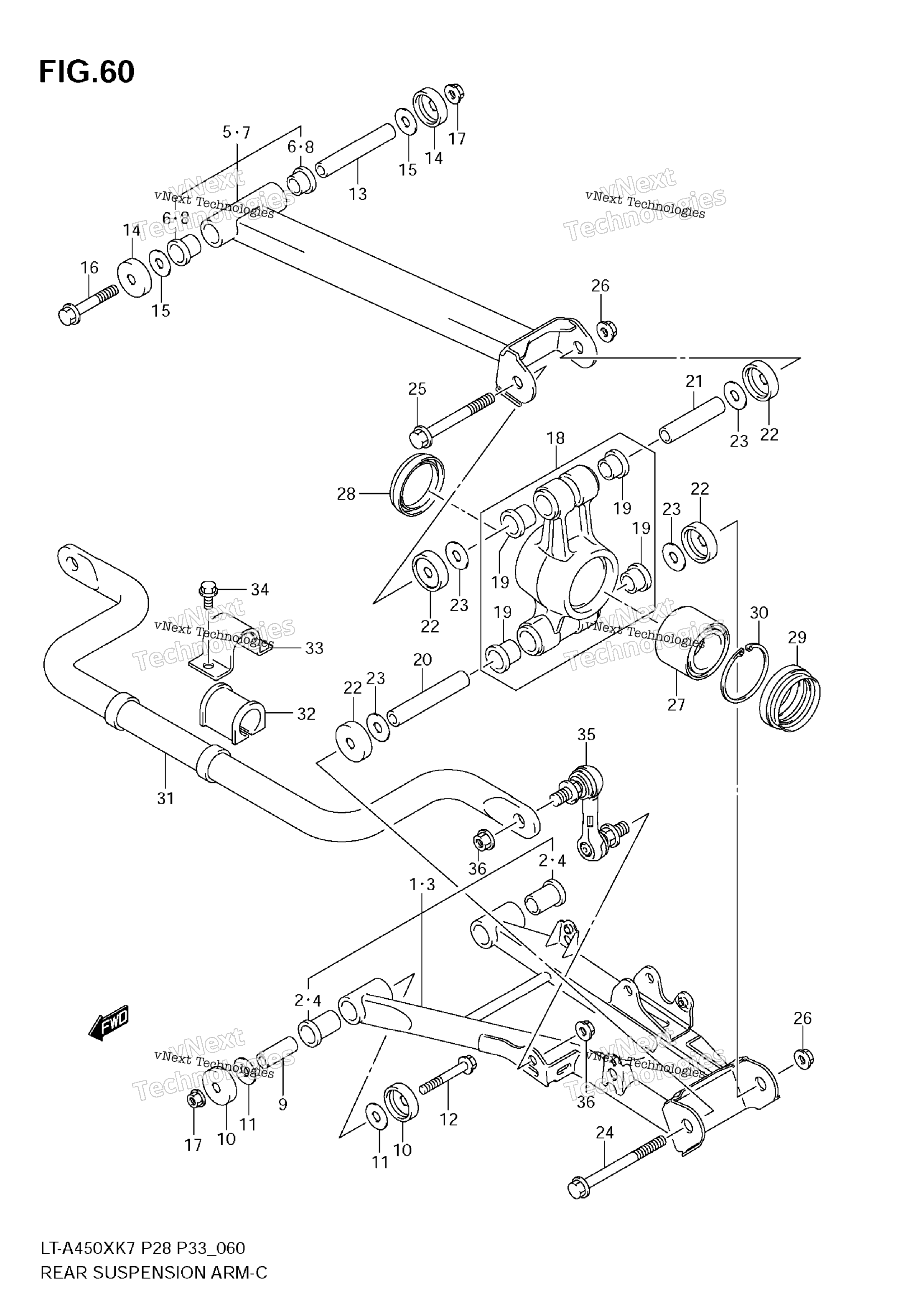 Задняя подвеска Arm (Model K7)