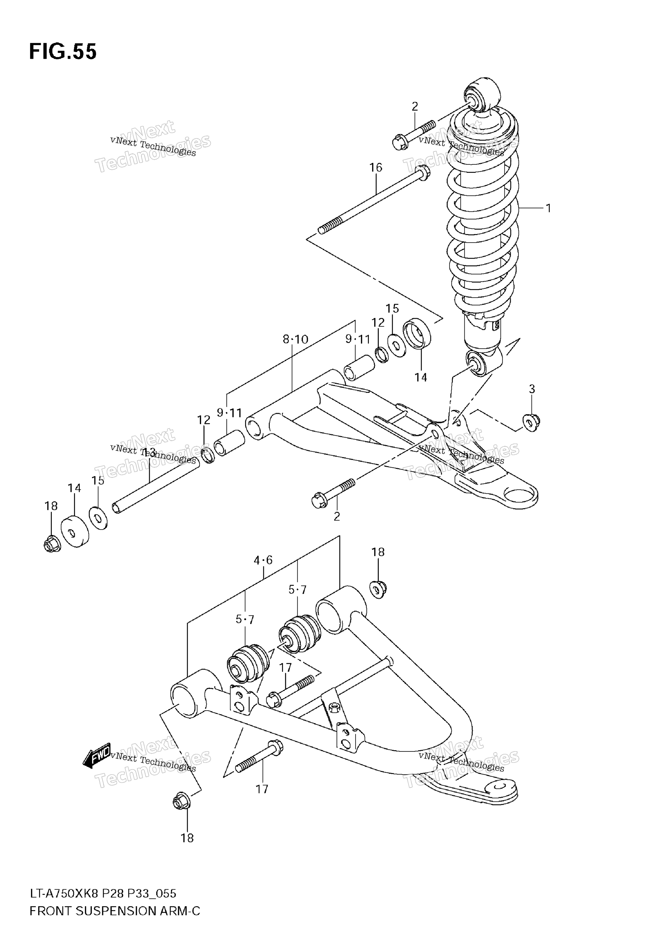 Передняя часть Suspension Arm