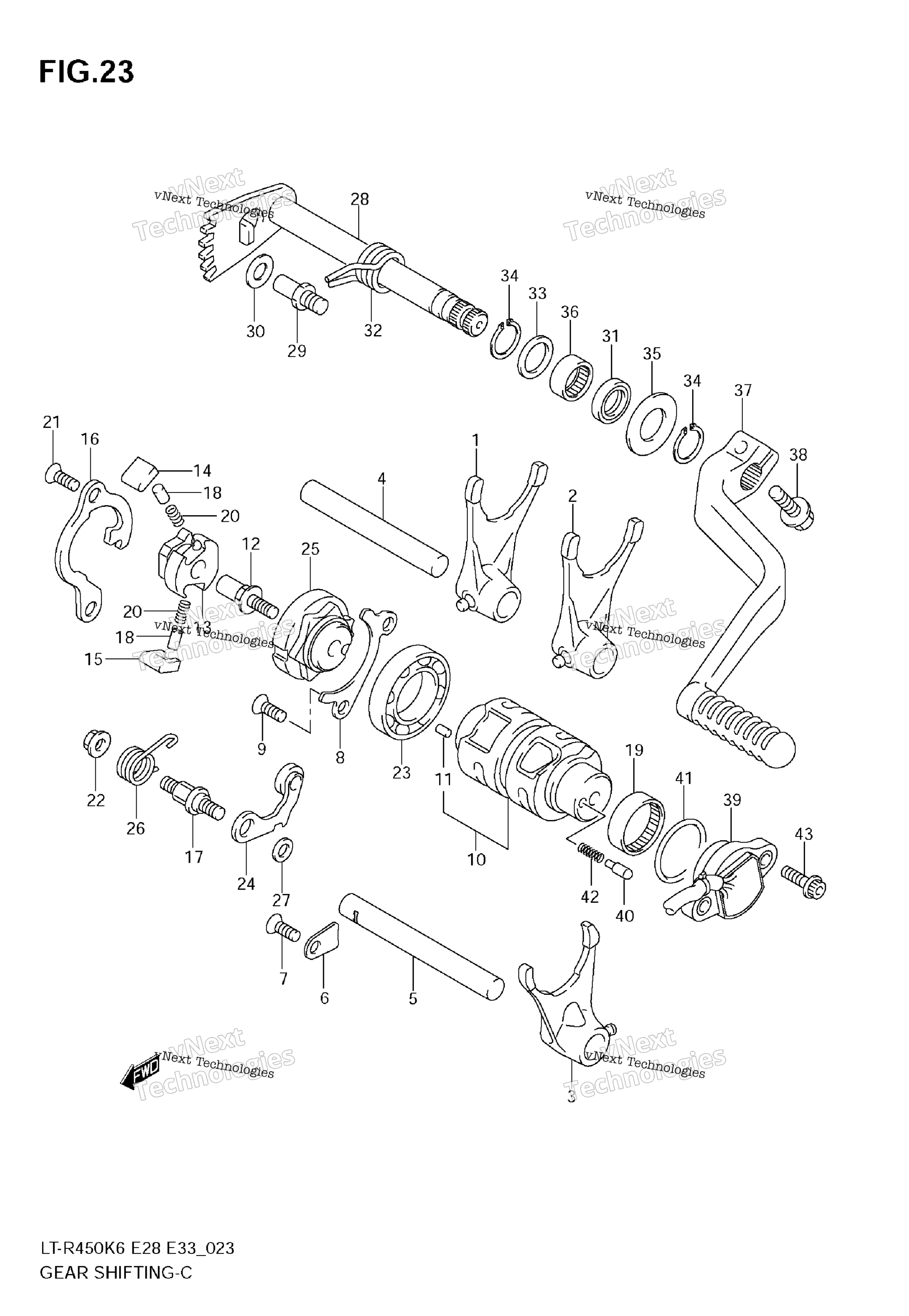 передача Shifting (Modelk K6 / K7)