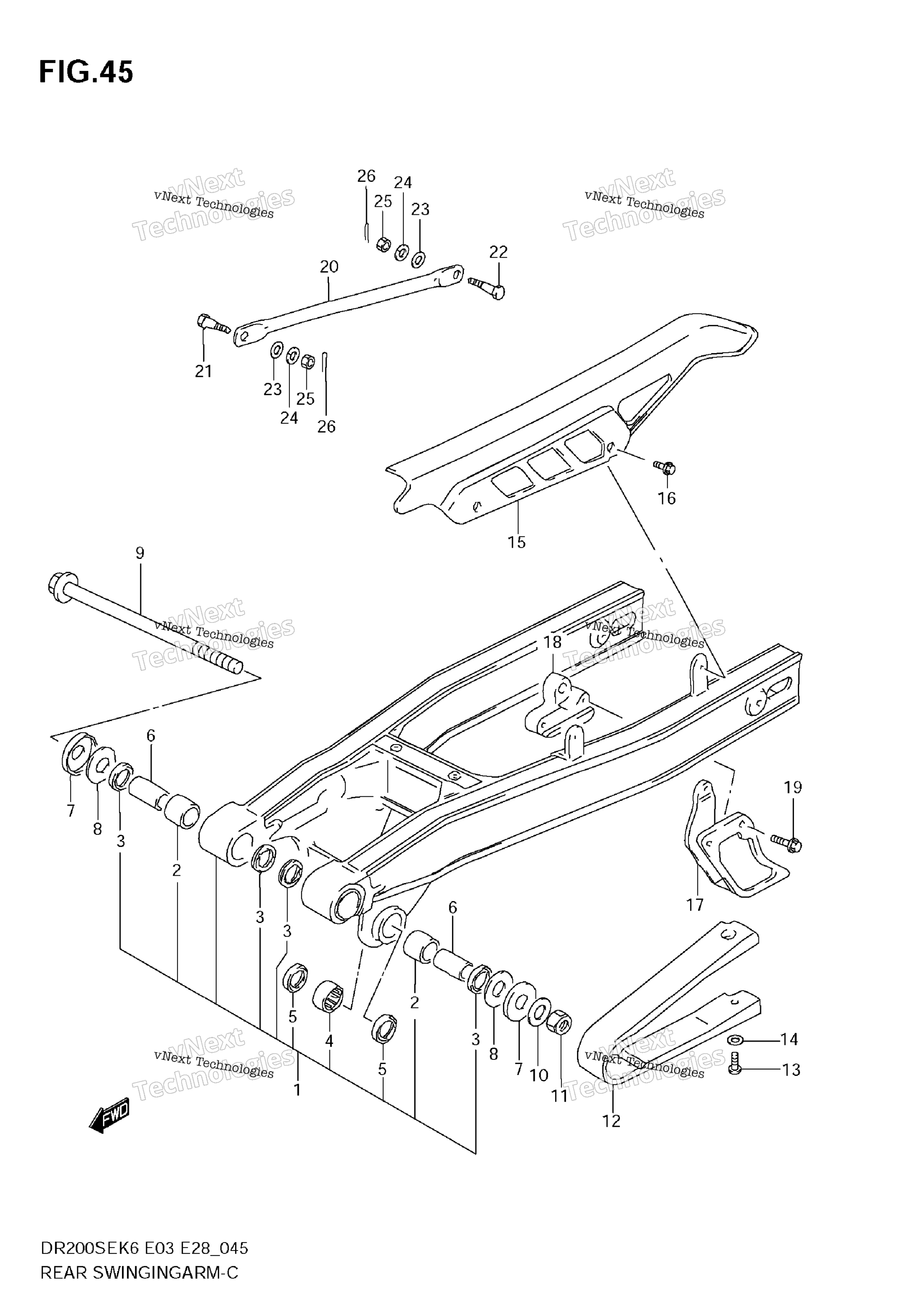 задний Swinging Arm