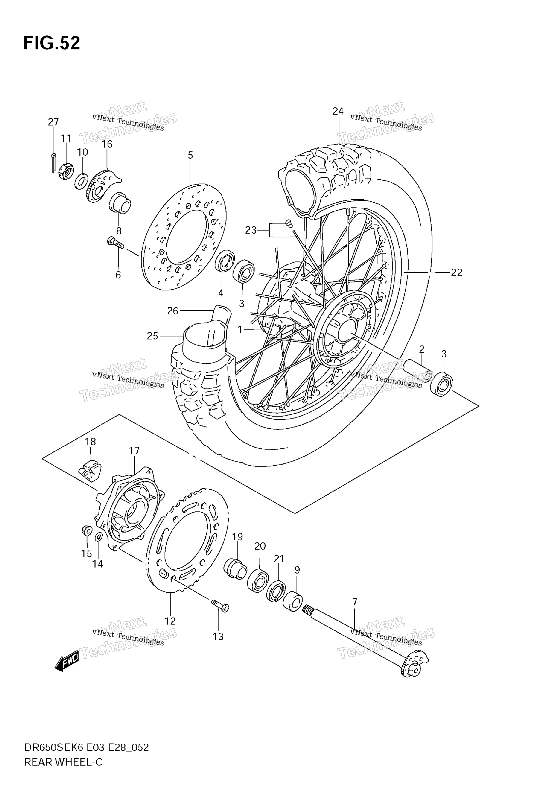 Заднее колесо (Model K6/K7)