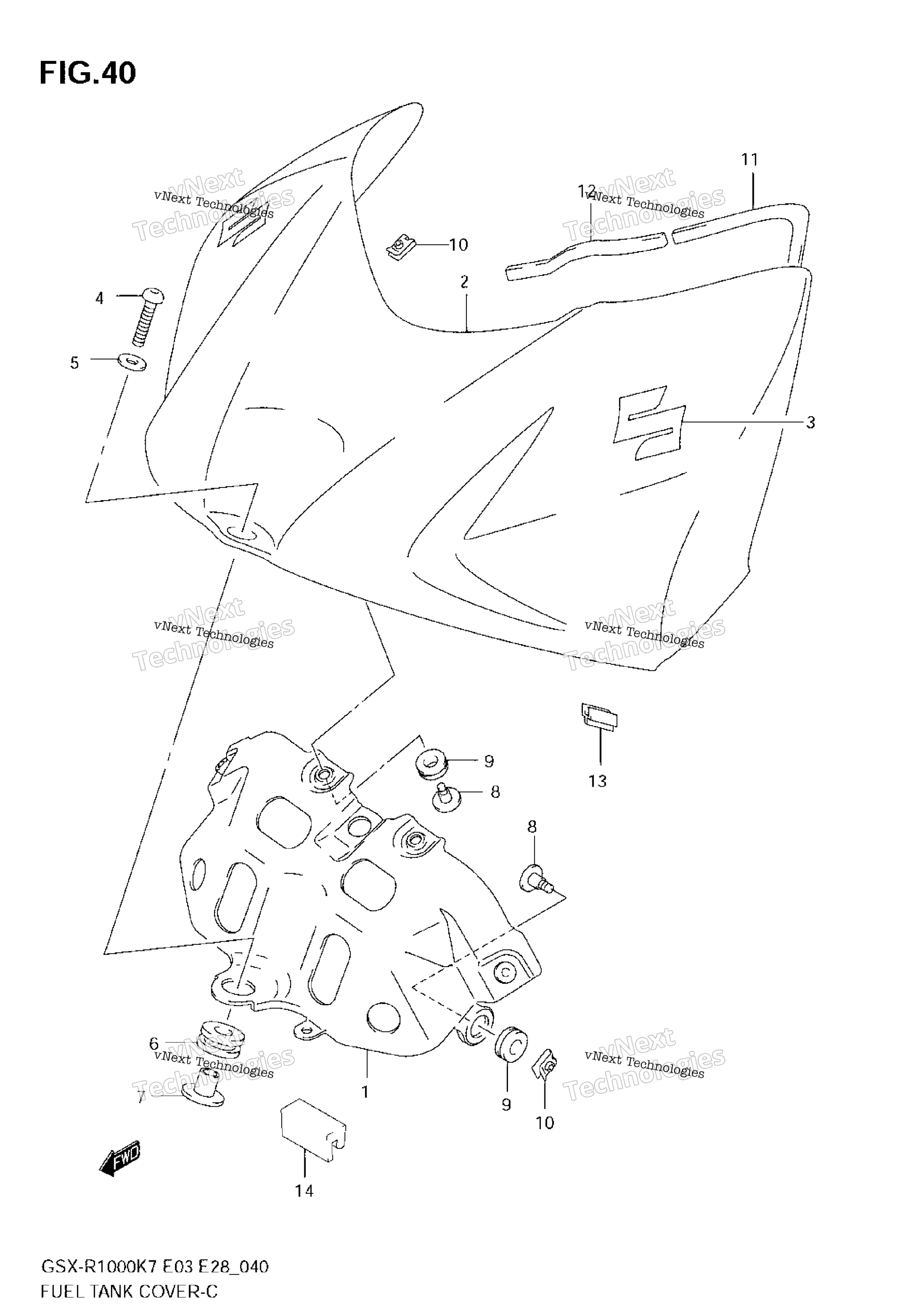 Топливный бак Front Cover (Model K7)