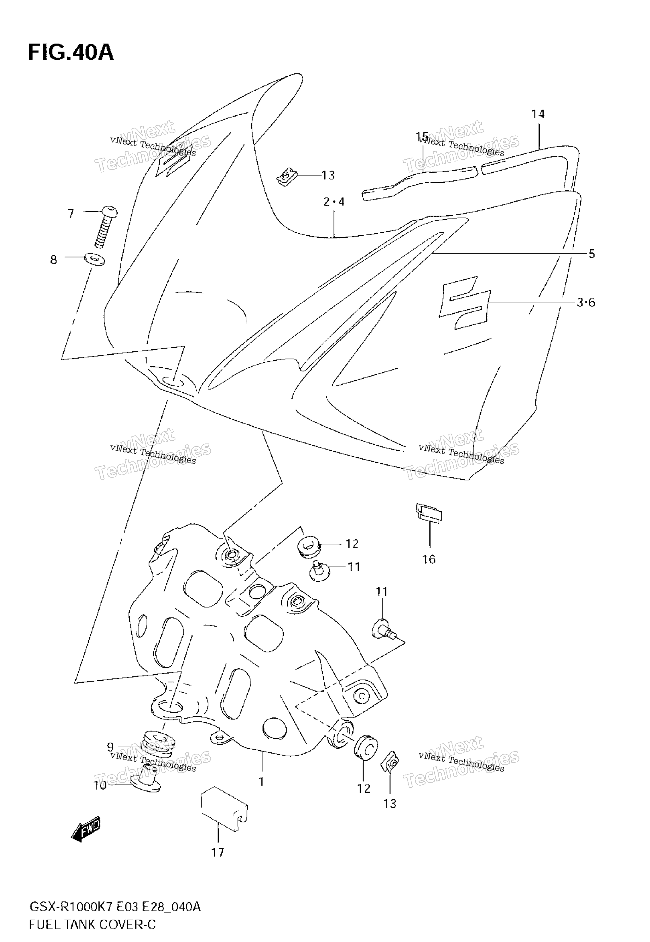 Топливный бак Front Cover (Model K8)