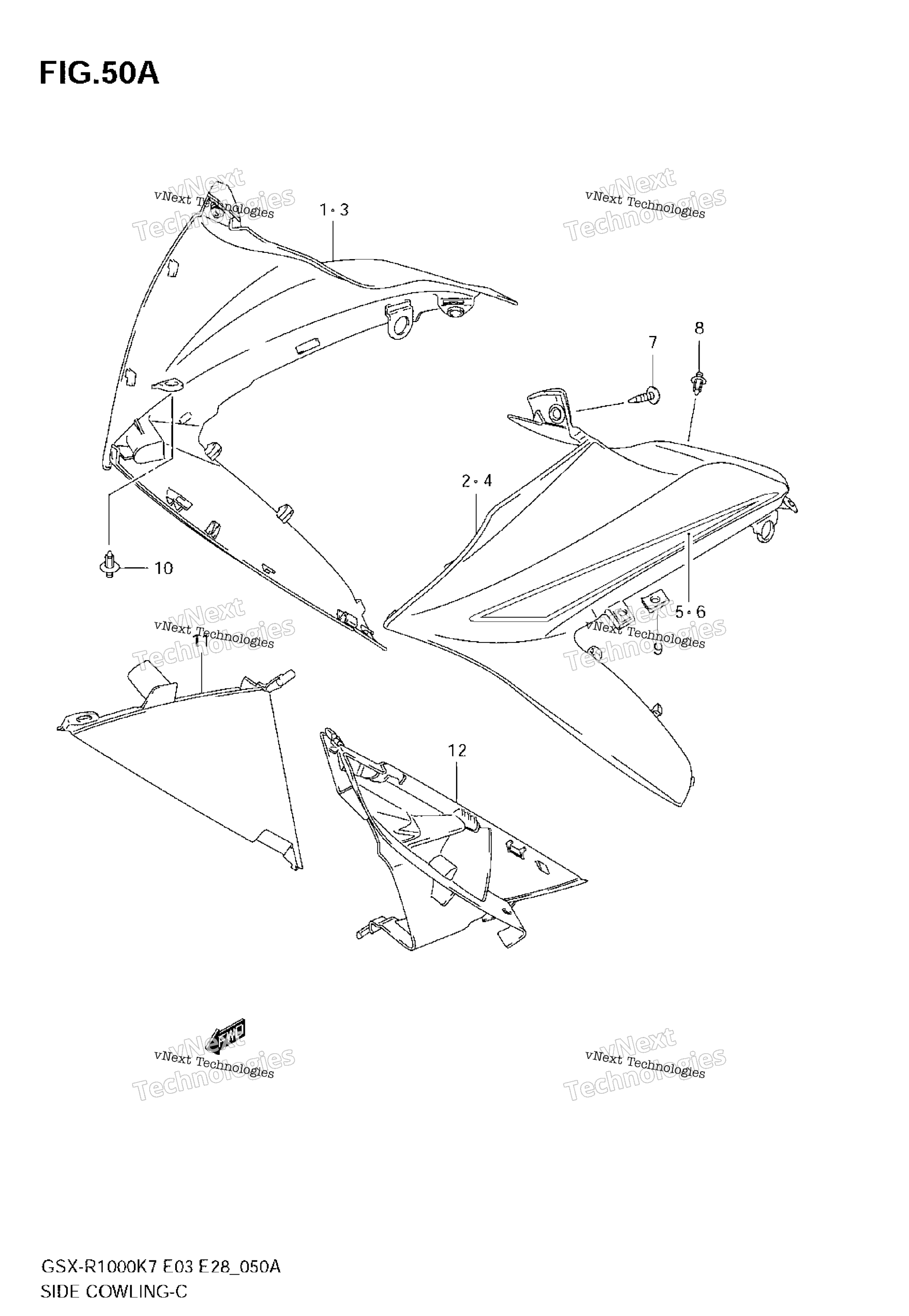 Боковой обтекатель (Model K8)