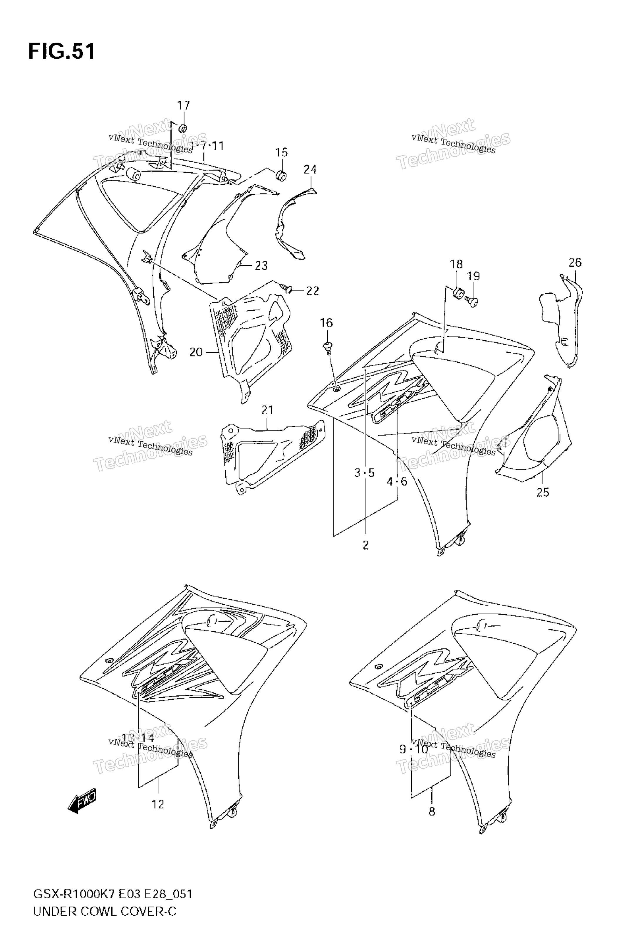 Under Cowl крышка (Model K7)