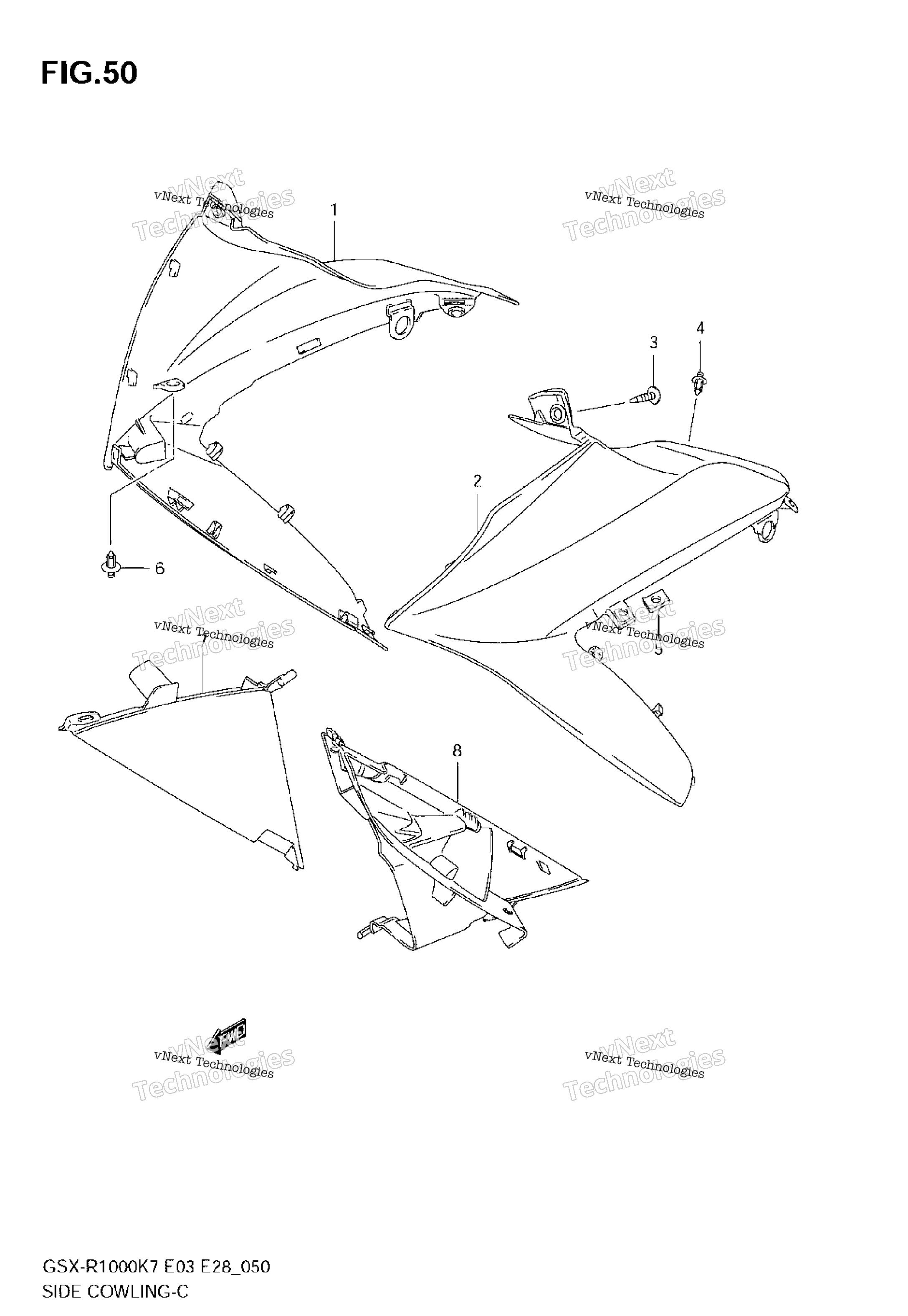 Боковой обтекатель (Model K7)