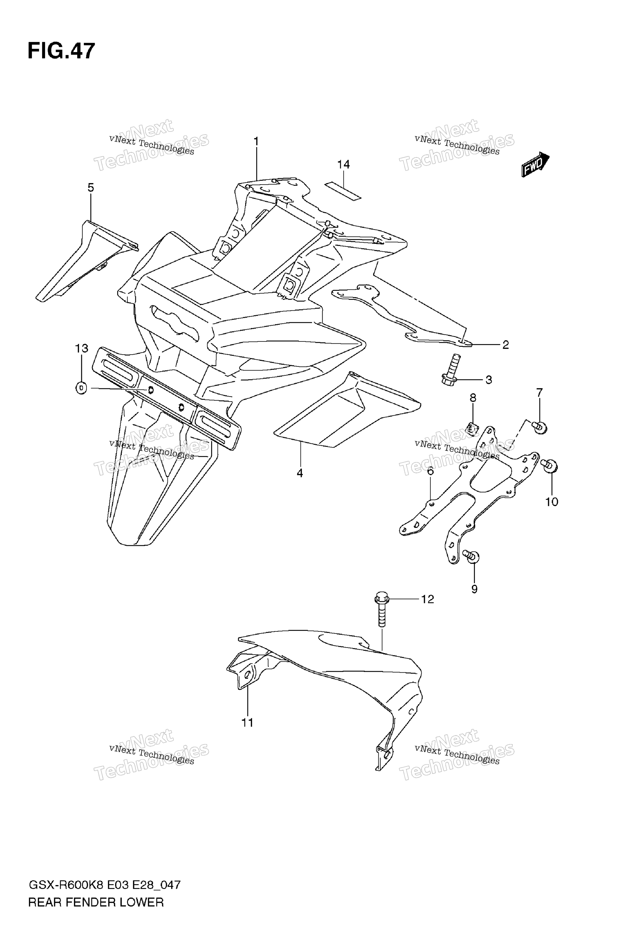 Задняя часть Fender Lower