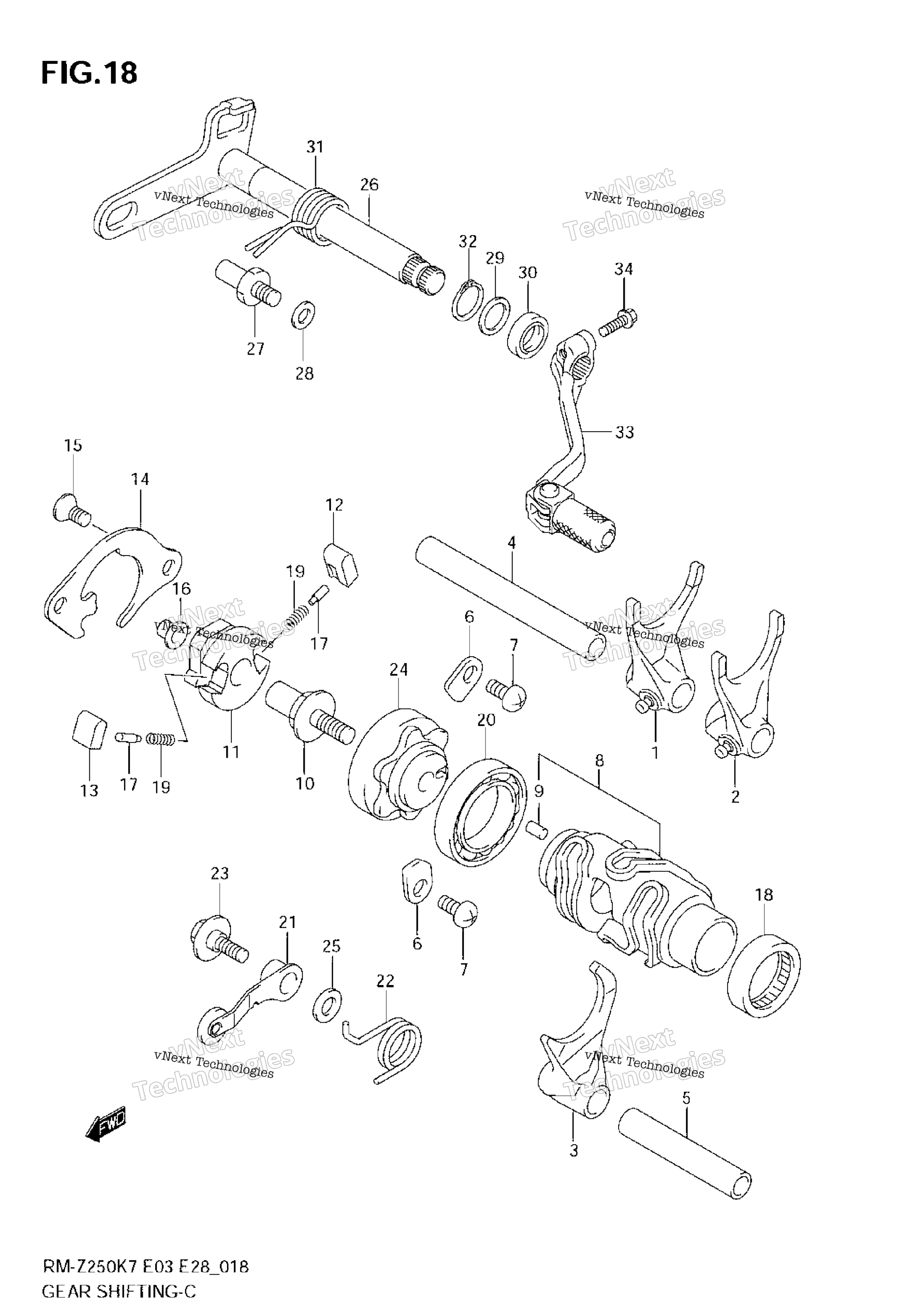 передача Shifting (Model K7)