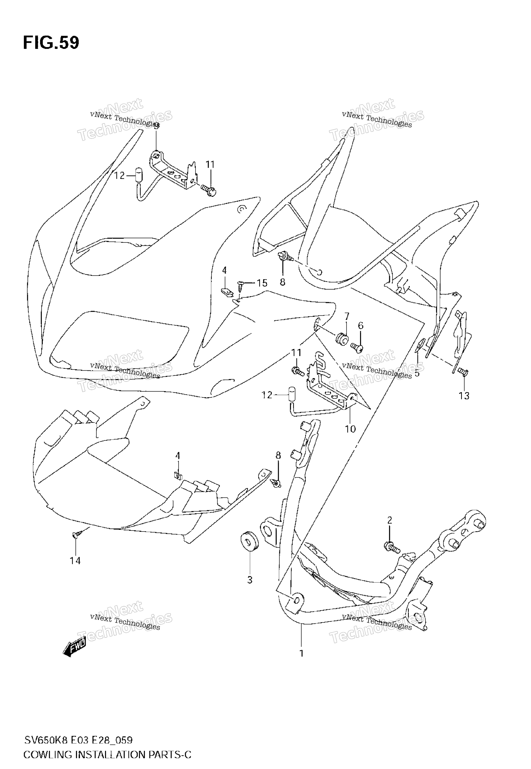 Обтекатель Installation Parts (Sv650s/Sa)