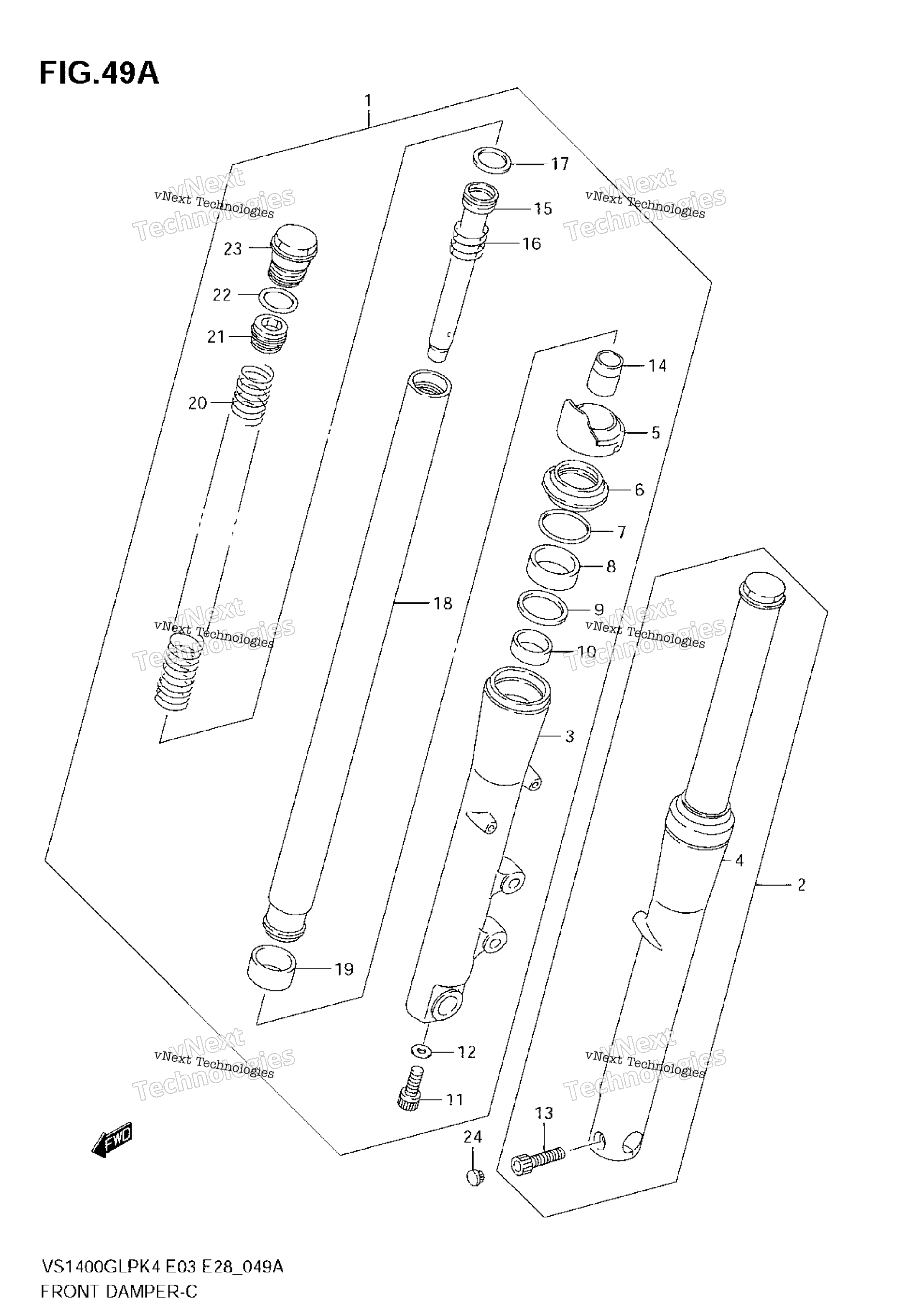 Передний амортизатор (Model K5/K6/K7/K8)