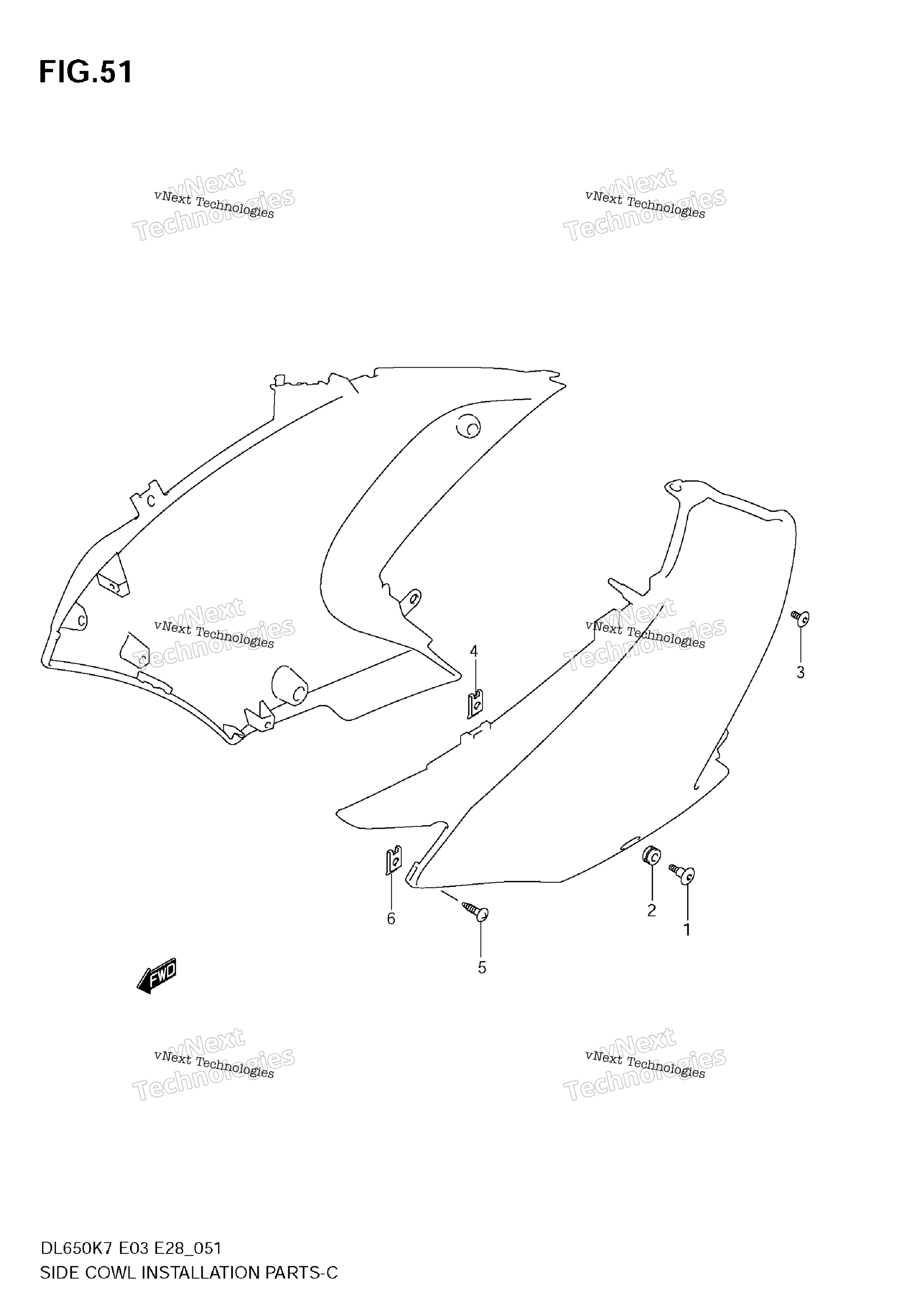 Боковой обтекатель Installation Parts