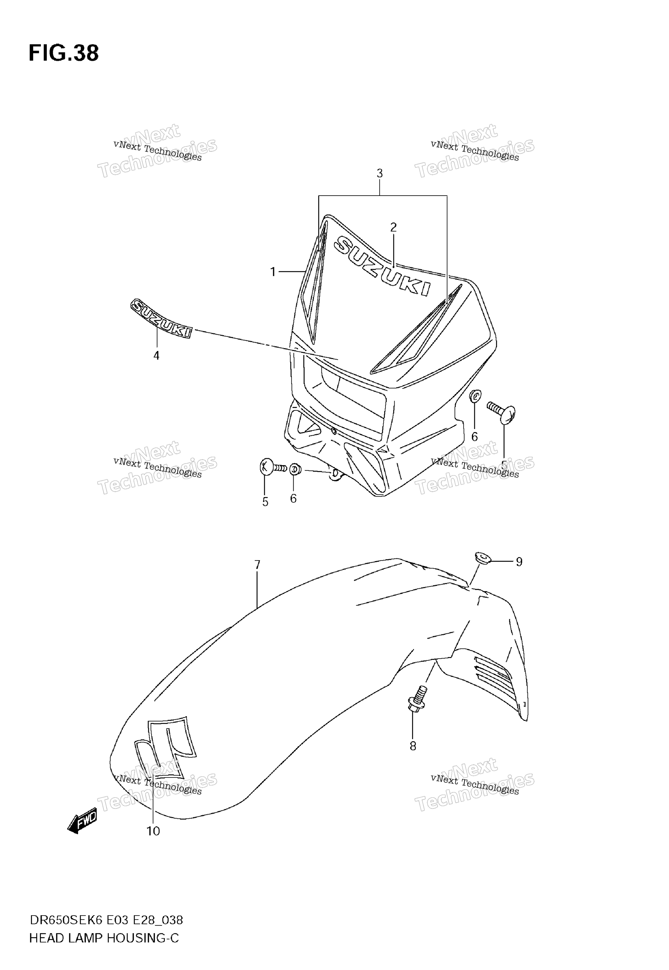 Корпус фары (Model K6/K7/K8)