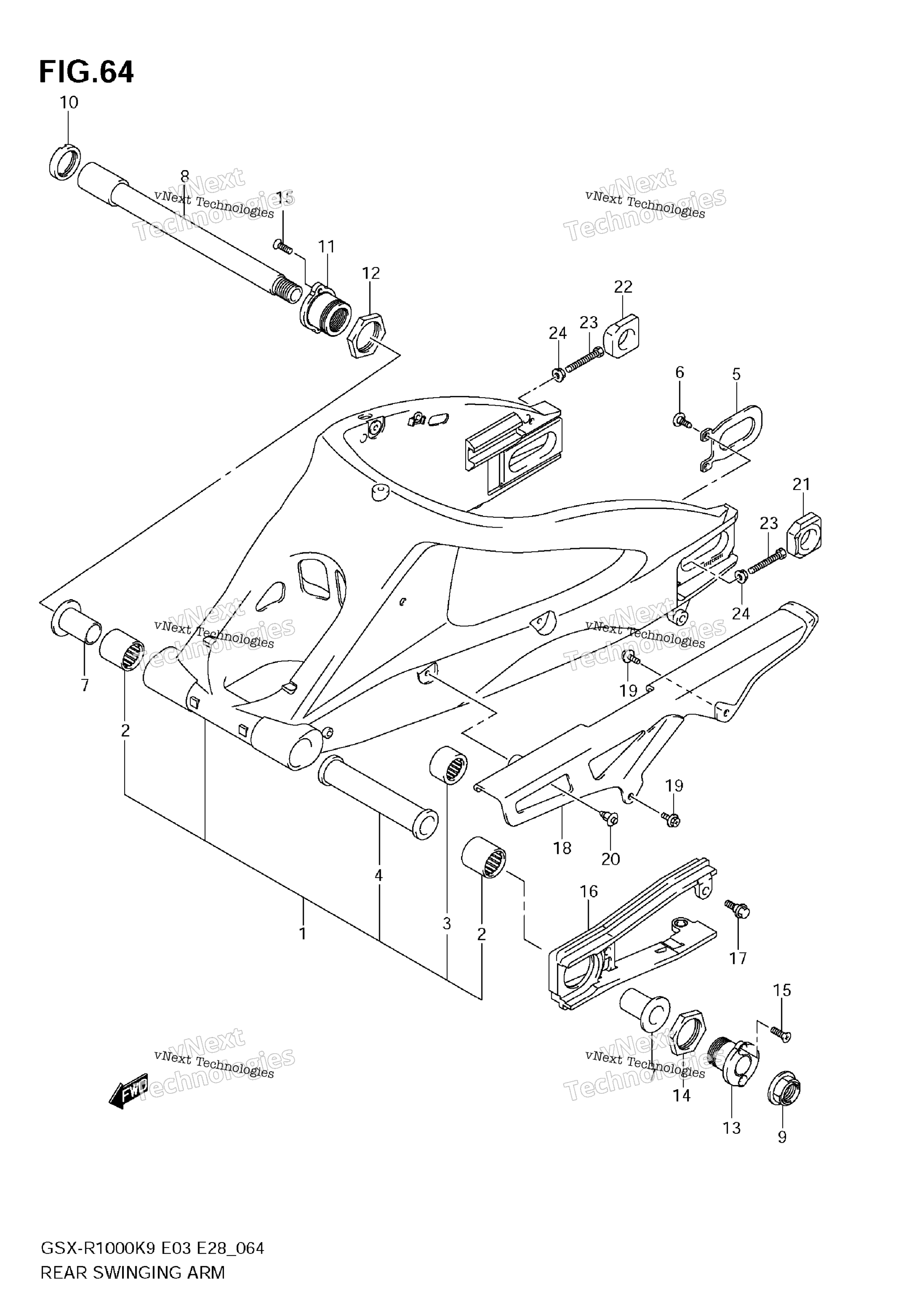 задний Swinging Arm