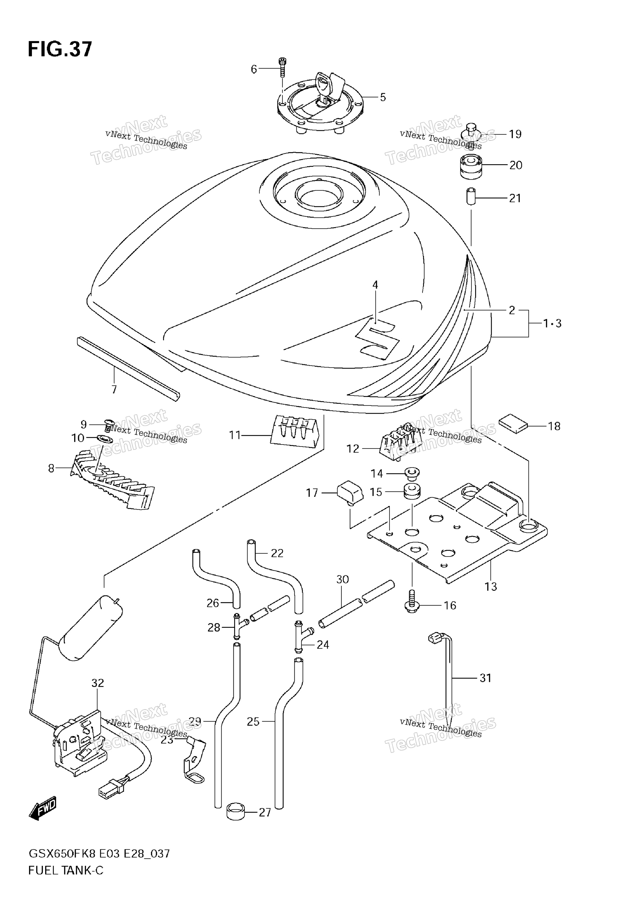 Топливный бак (Model K8)