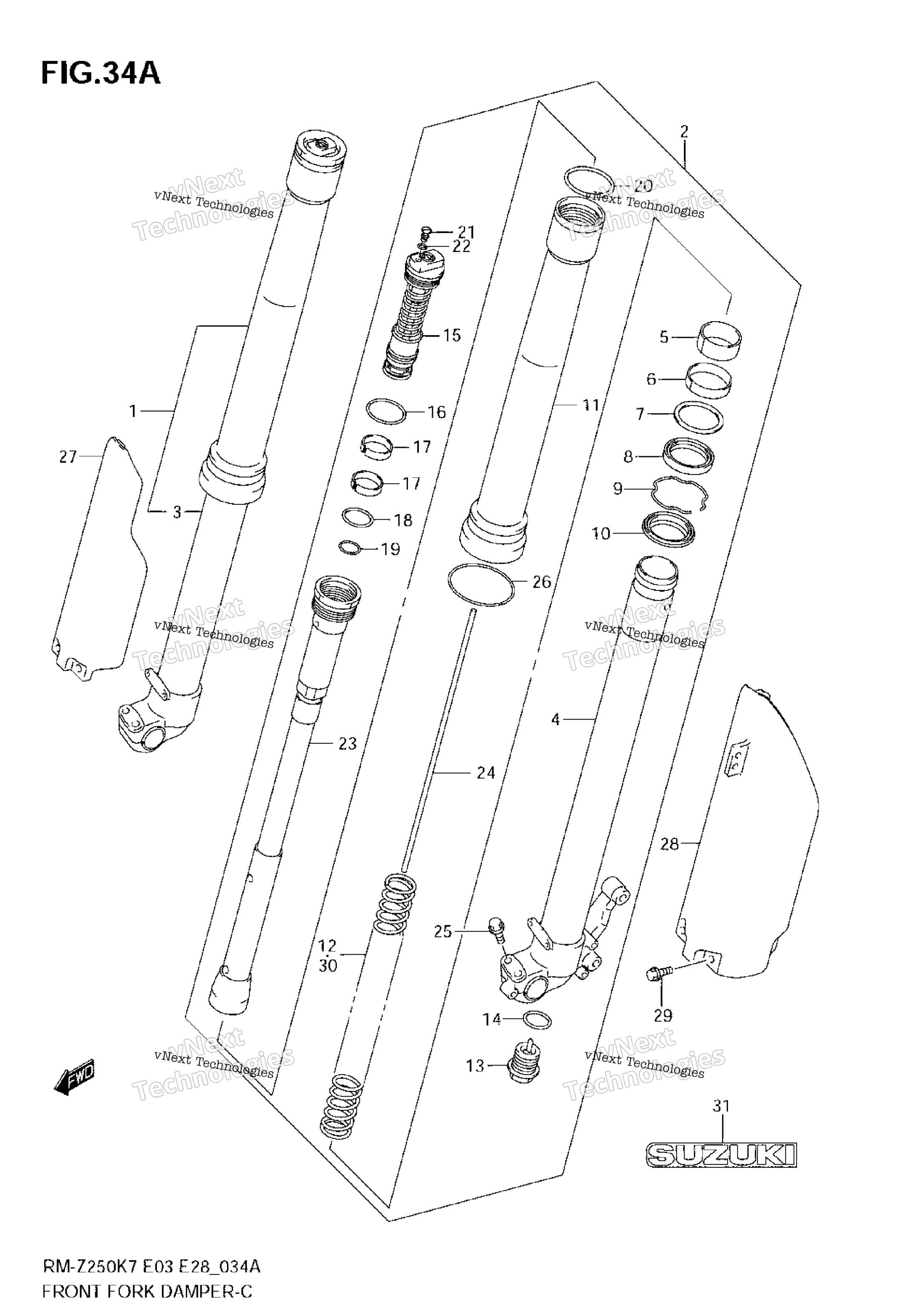 Передний амортизатор (Model K8/K9)