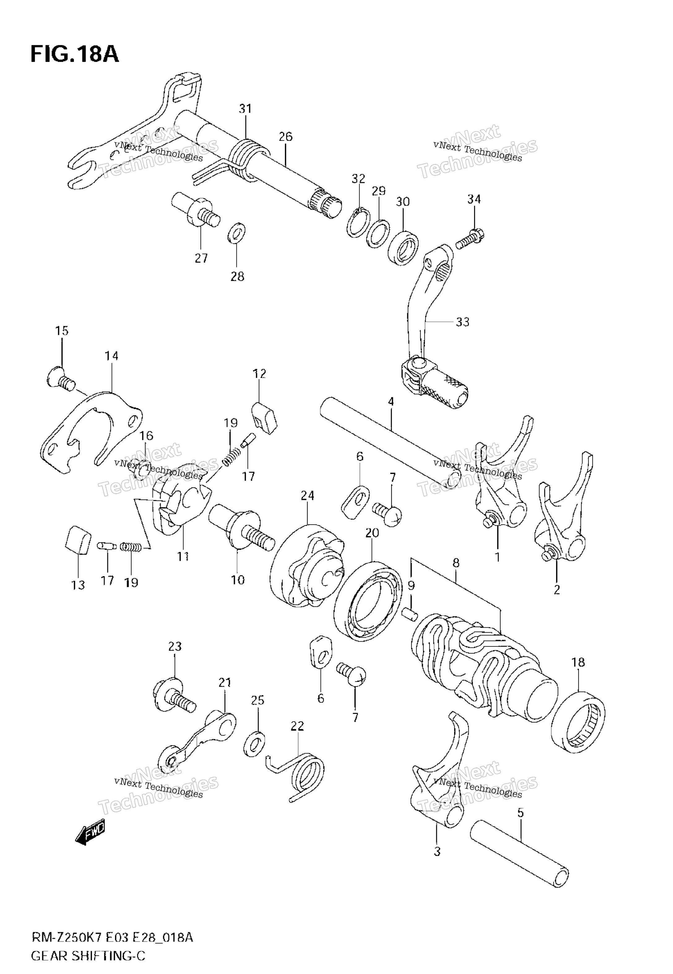 передача Shifting (Model K8 / K9)