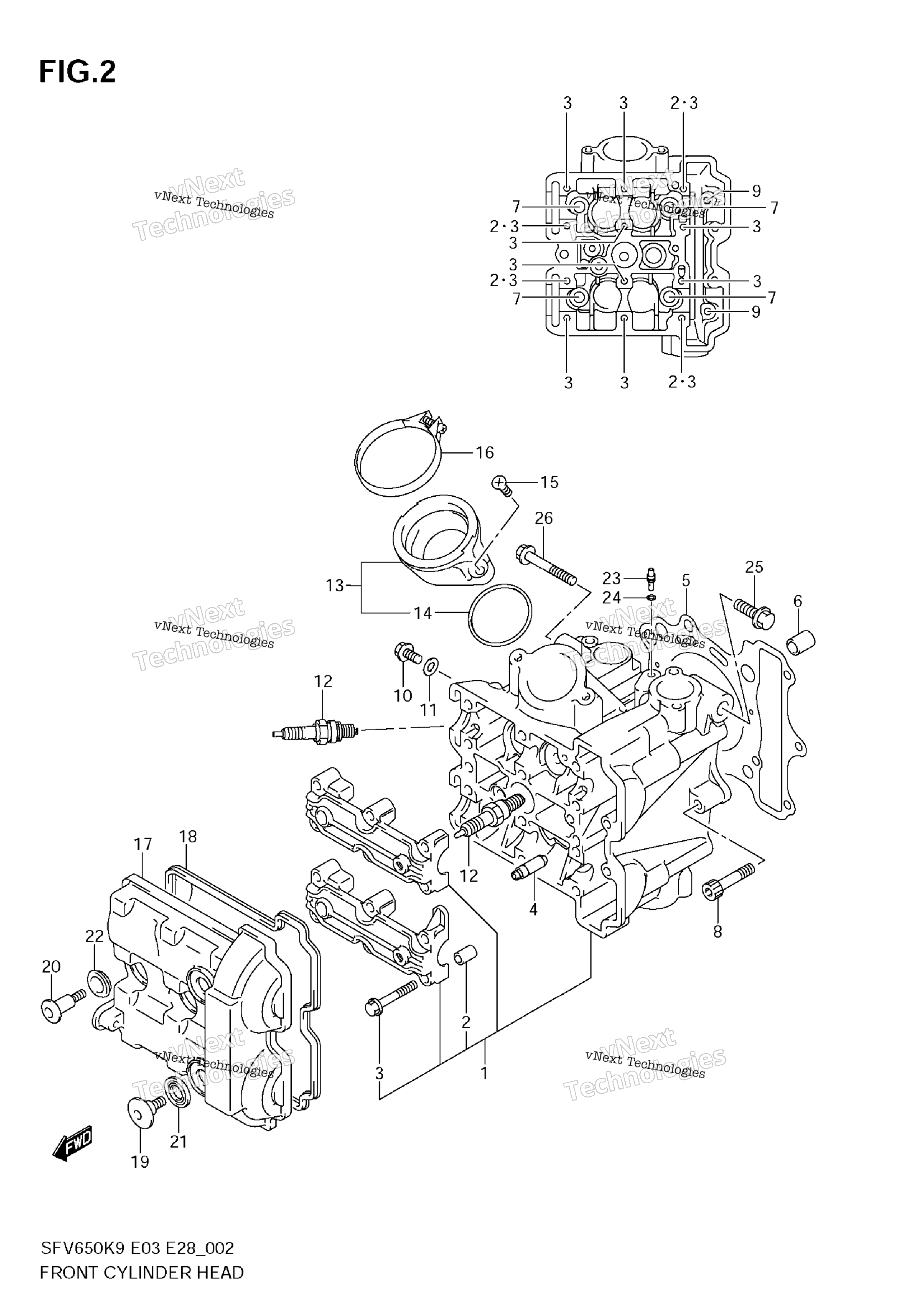 Передняя часть CYLINDER HEAD