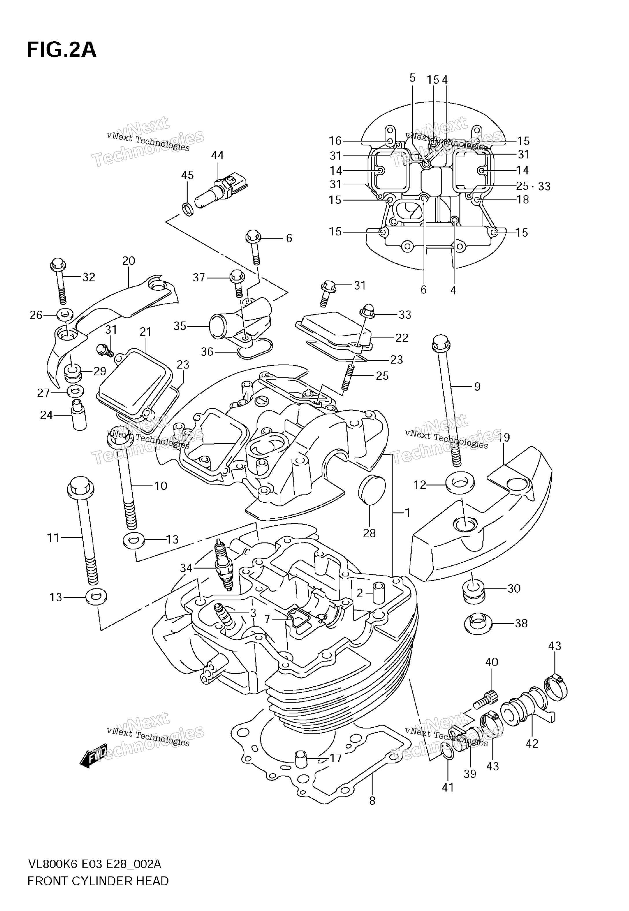 Передняя часть Cylinder Head (Model K9)