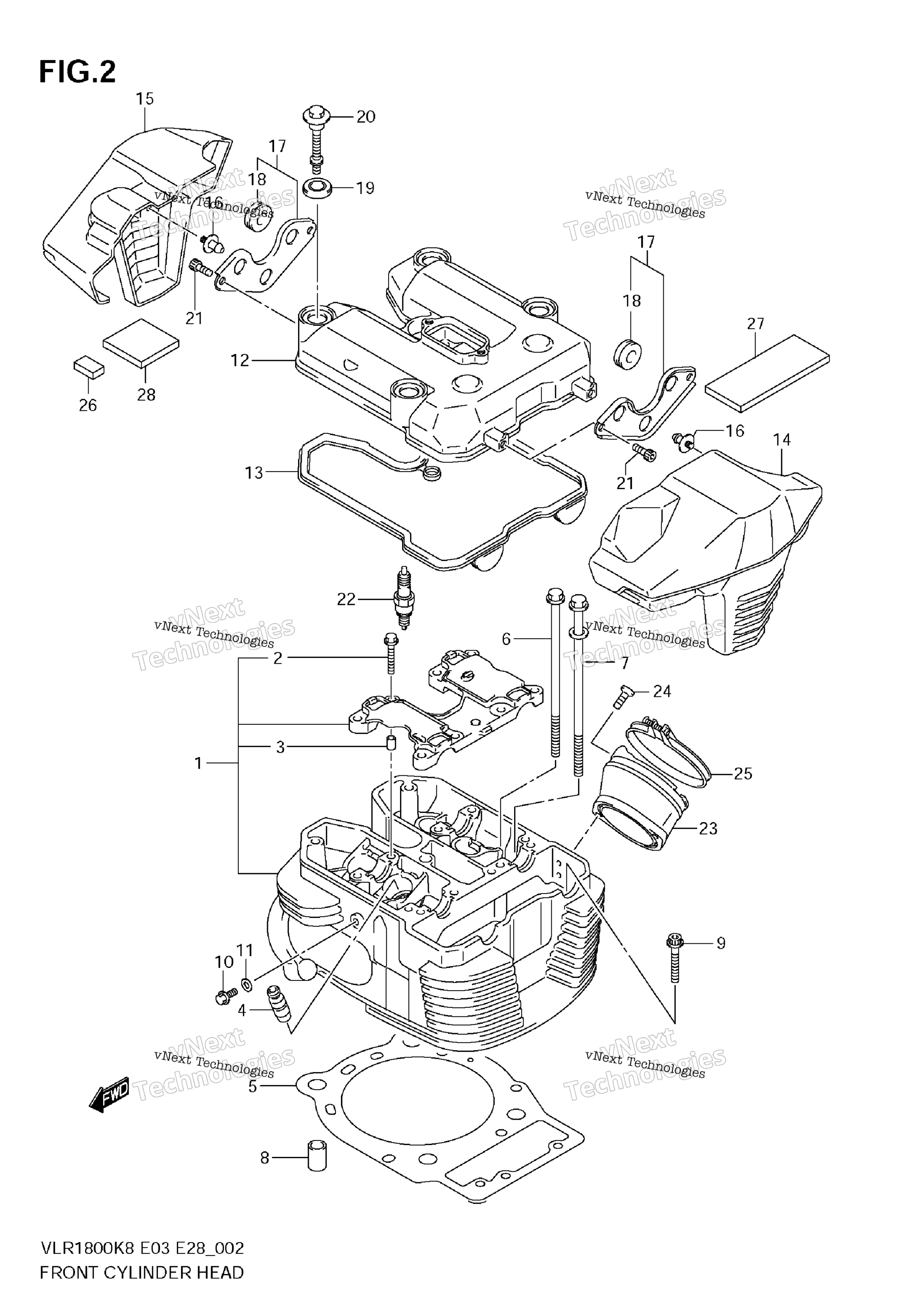 Передняя часть CYLINDER HEAD