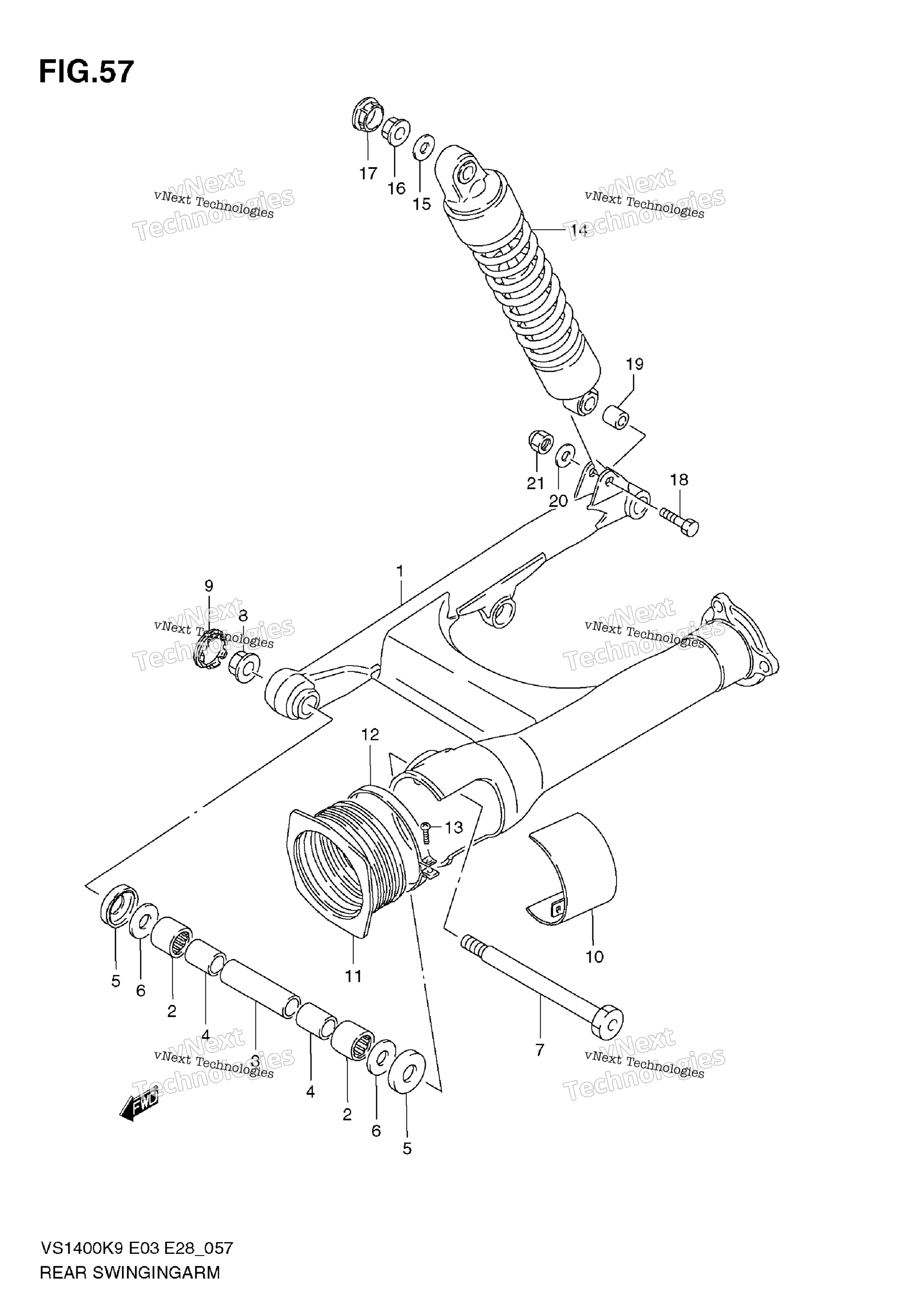 задний Swinging Arm