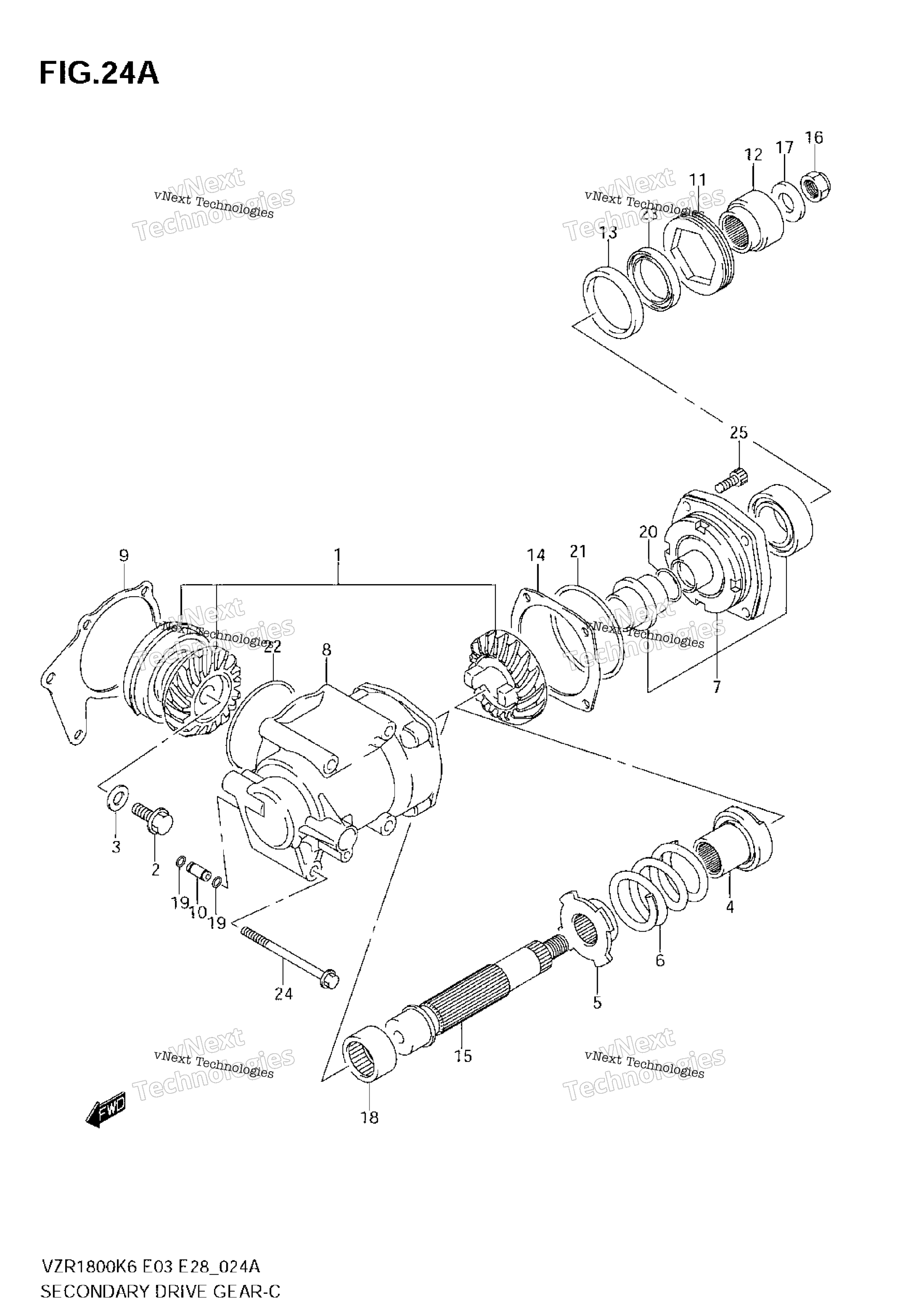 Secondary привод передача (Model K8 / K9)