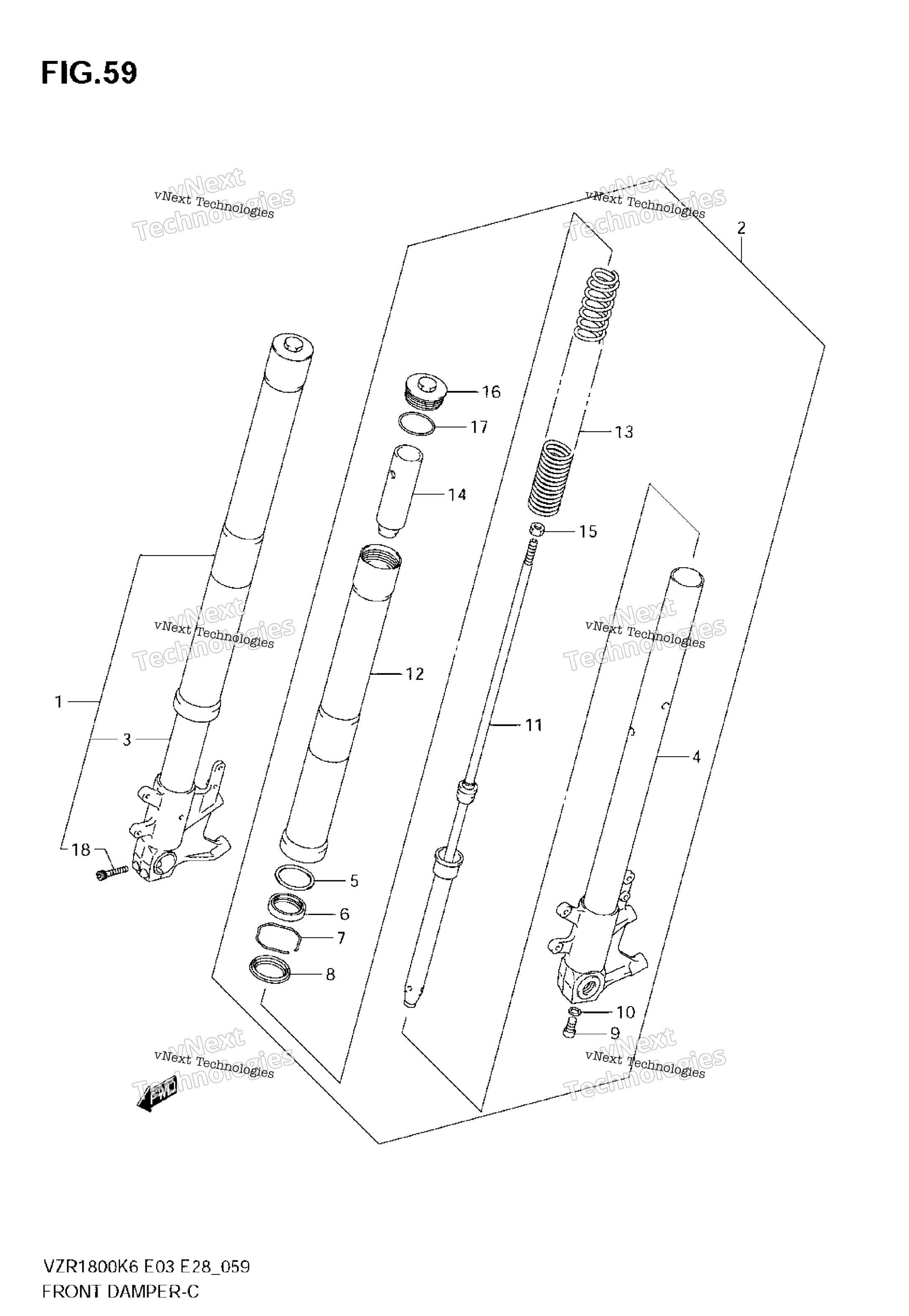 Передний амортизатор (Vzr1800k6/K7)