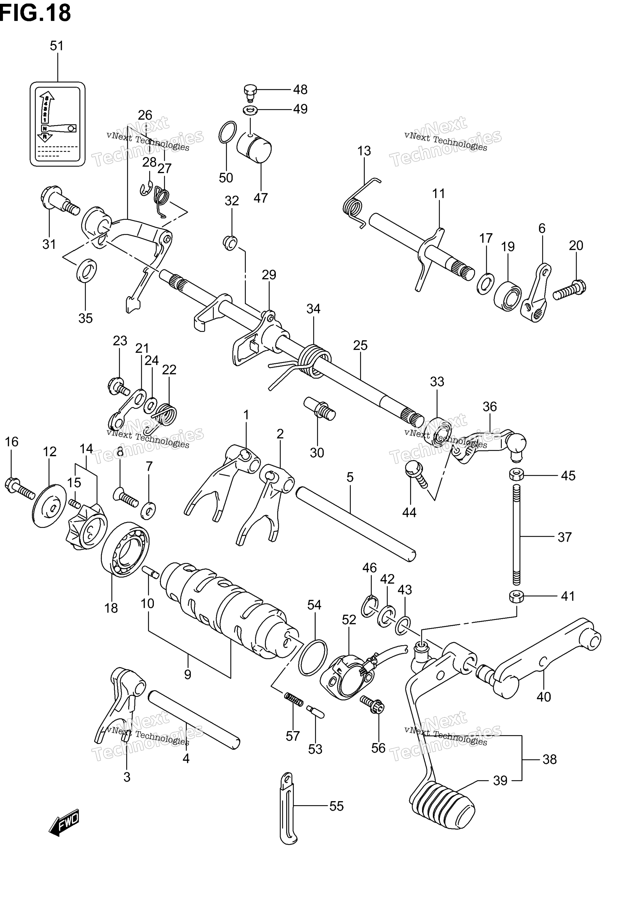 передача Shifting (Model K2)