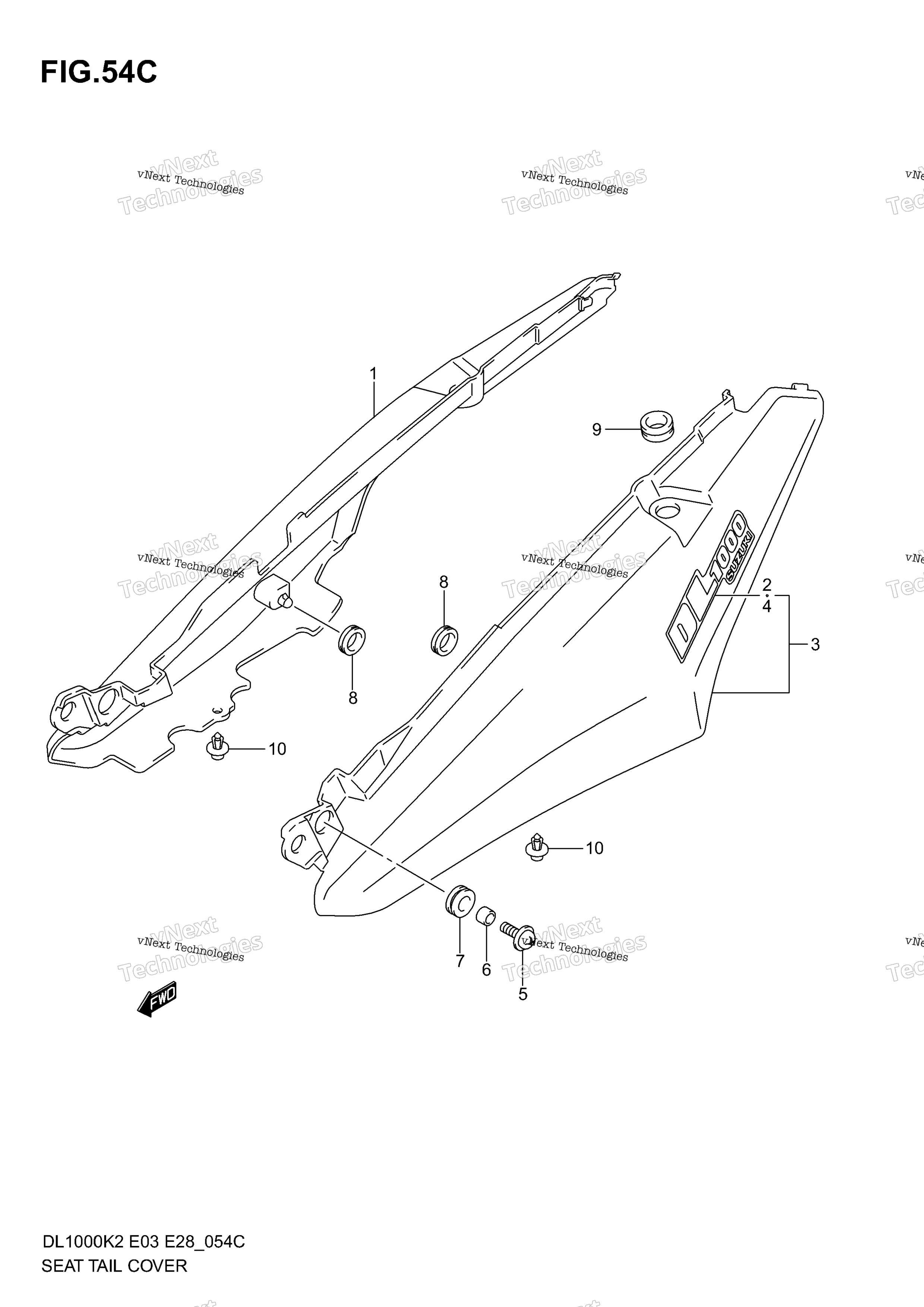 сиденье Tail крышка (Model K5)
