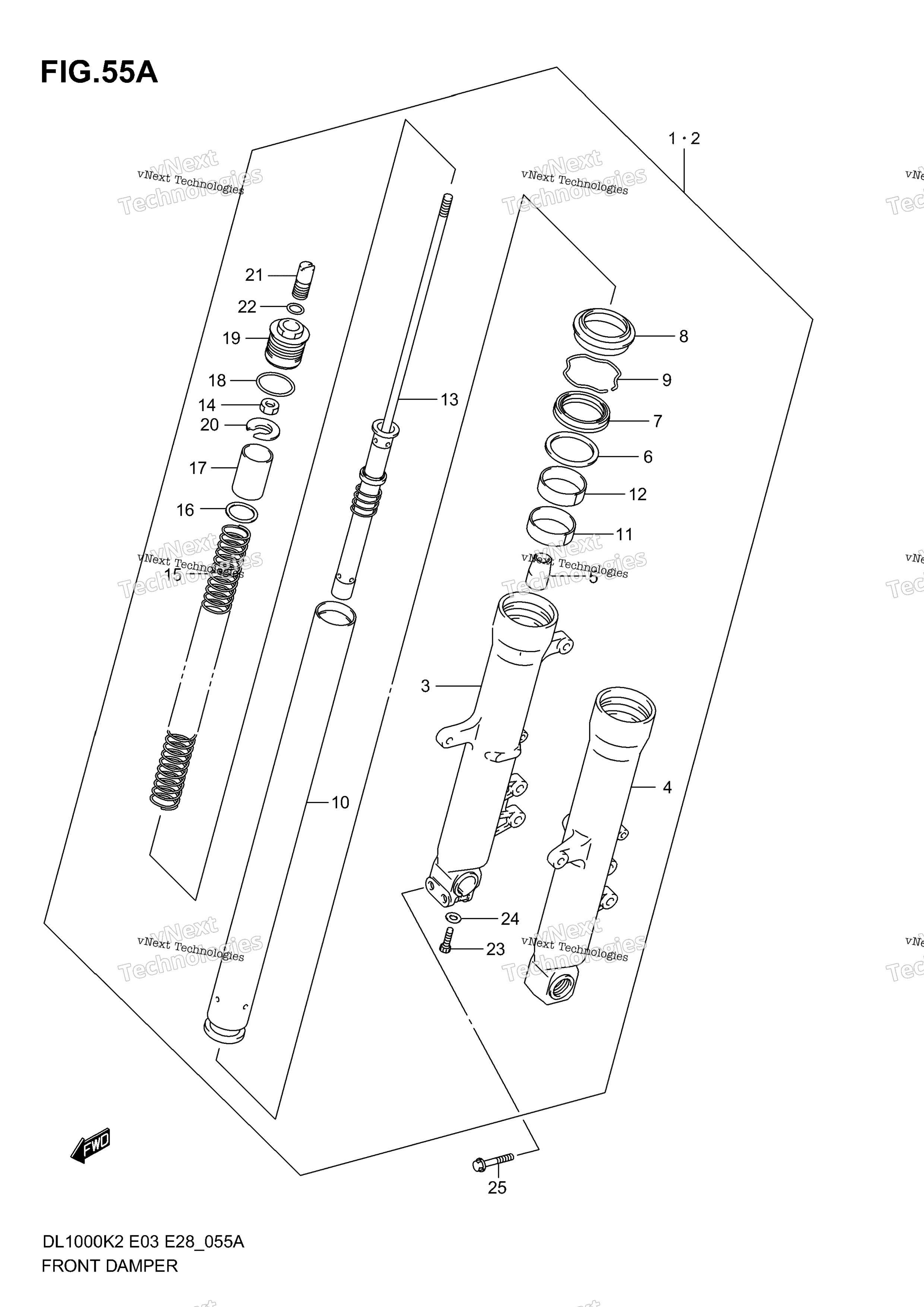 Передний амортизатор (Model K3/K4/K5/K6)