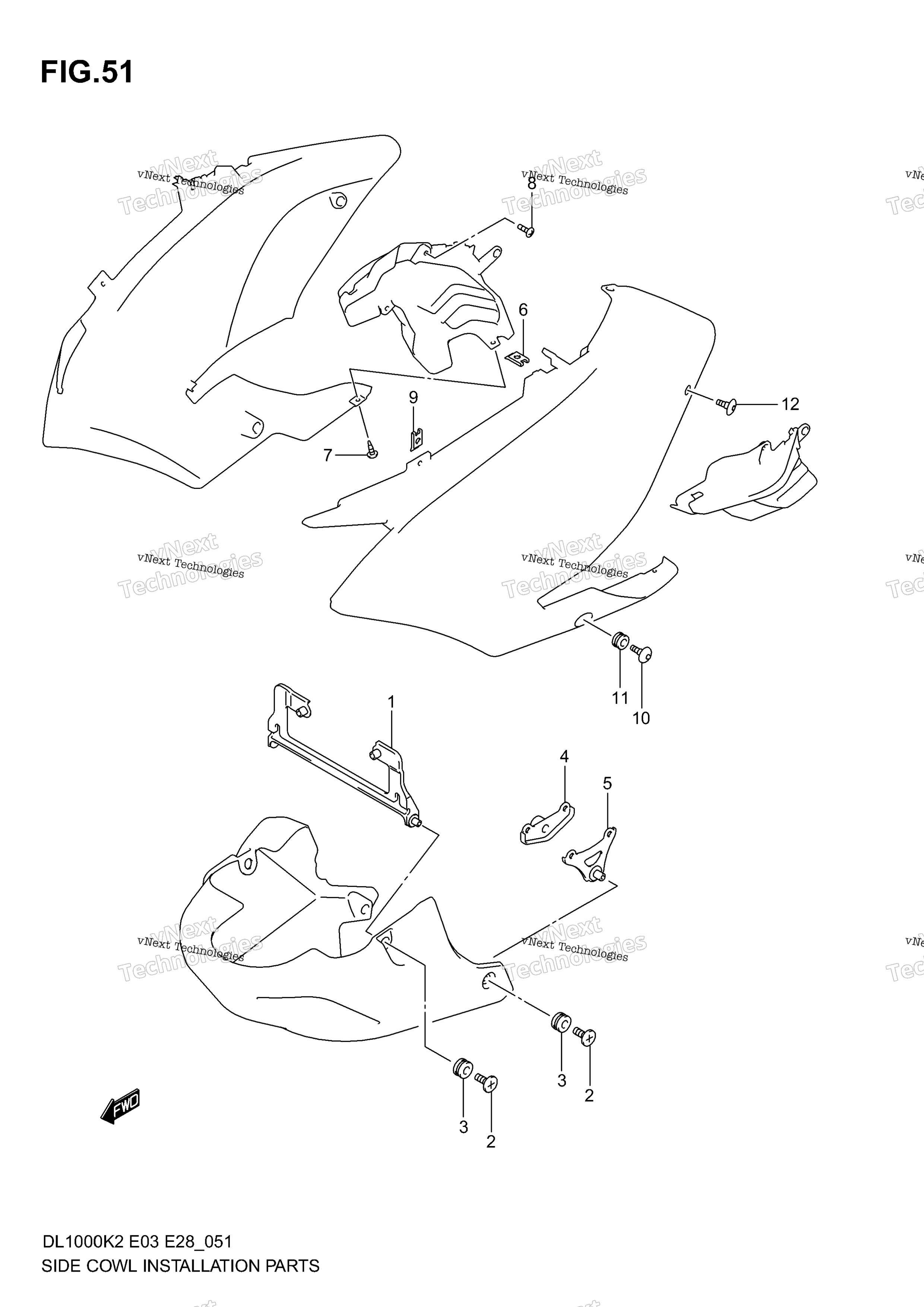 SIDE обтекатель Installation Parts