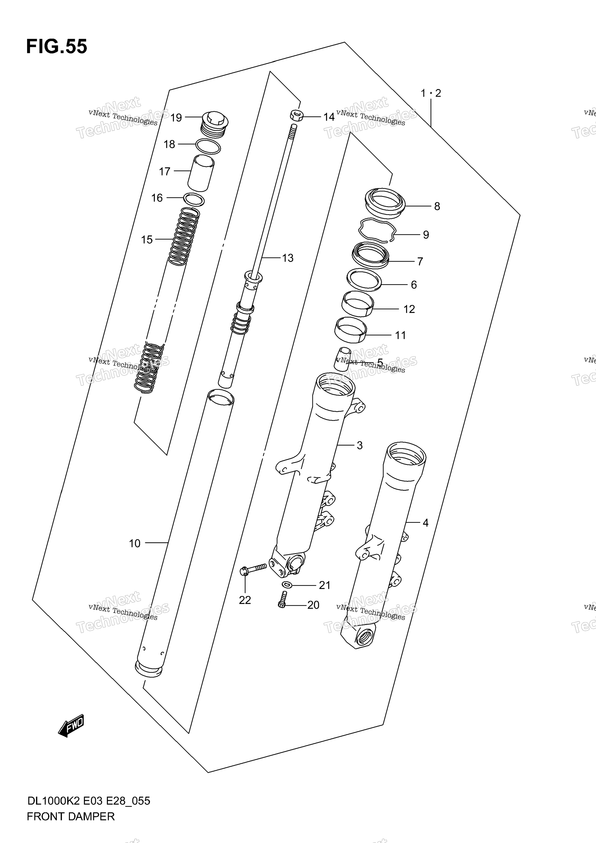 Передний амортизатор (Model K2)