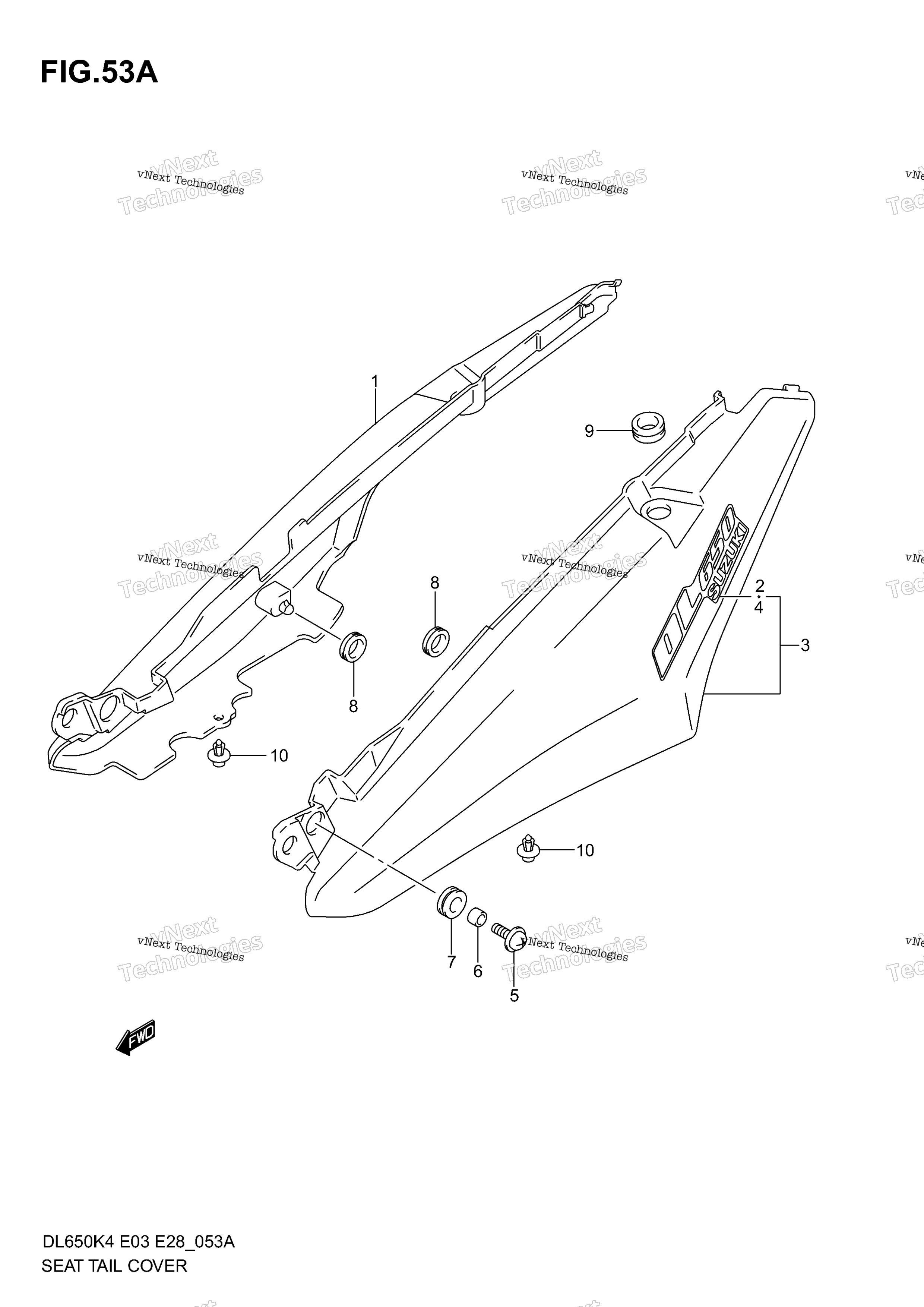 сиденье Tail крышка (Model K5)