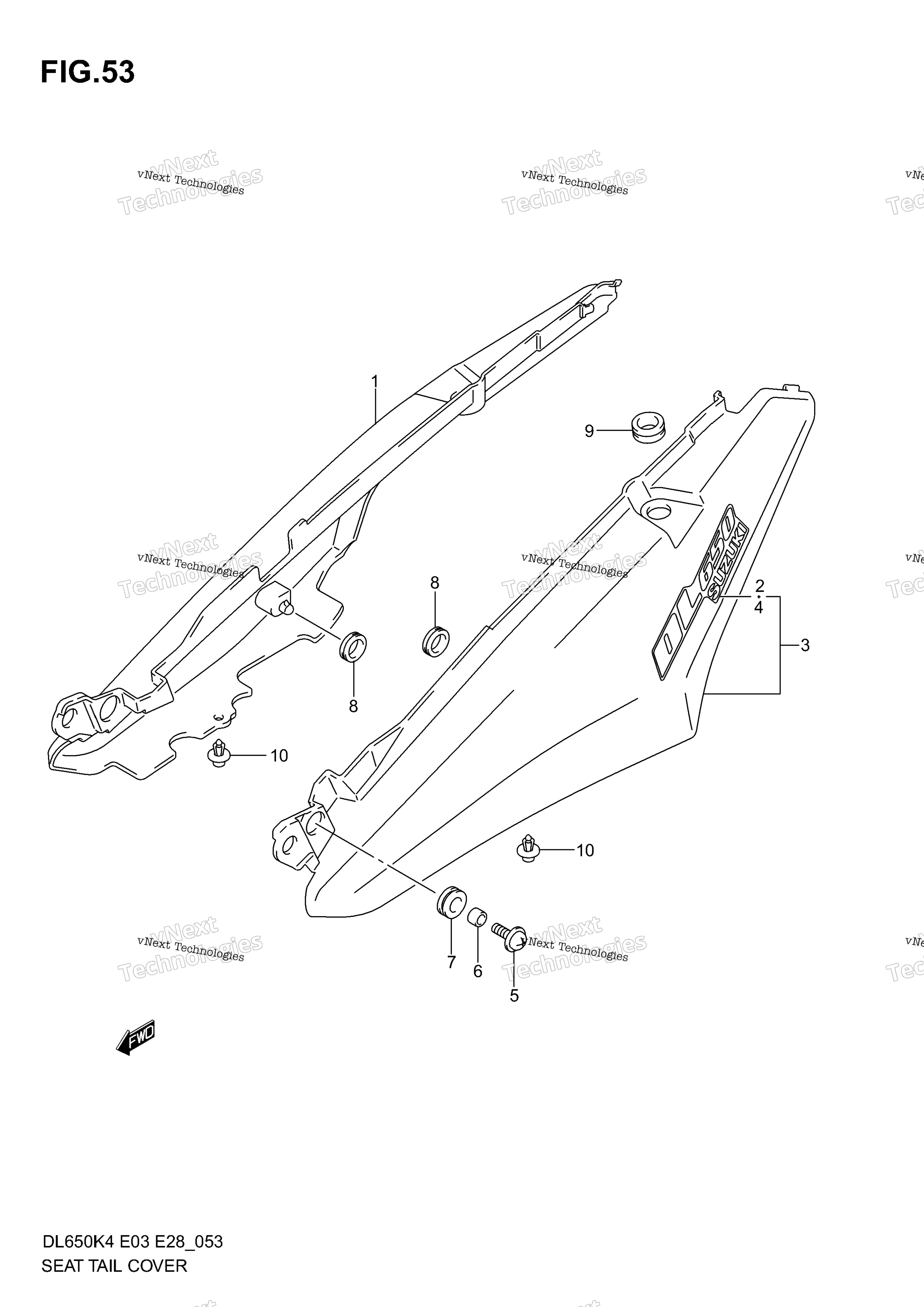 сиденье Tail крышка (Model K4)
