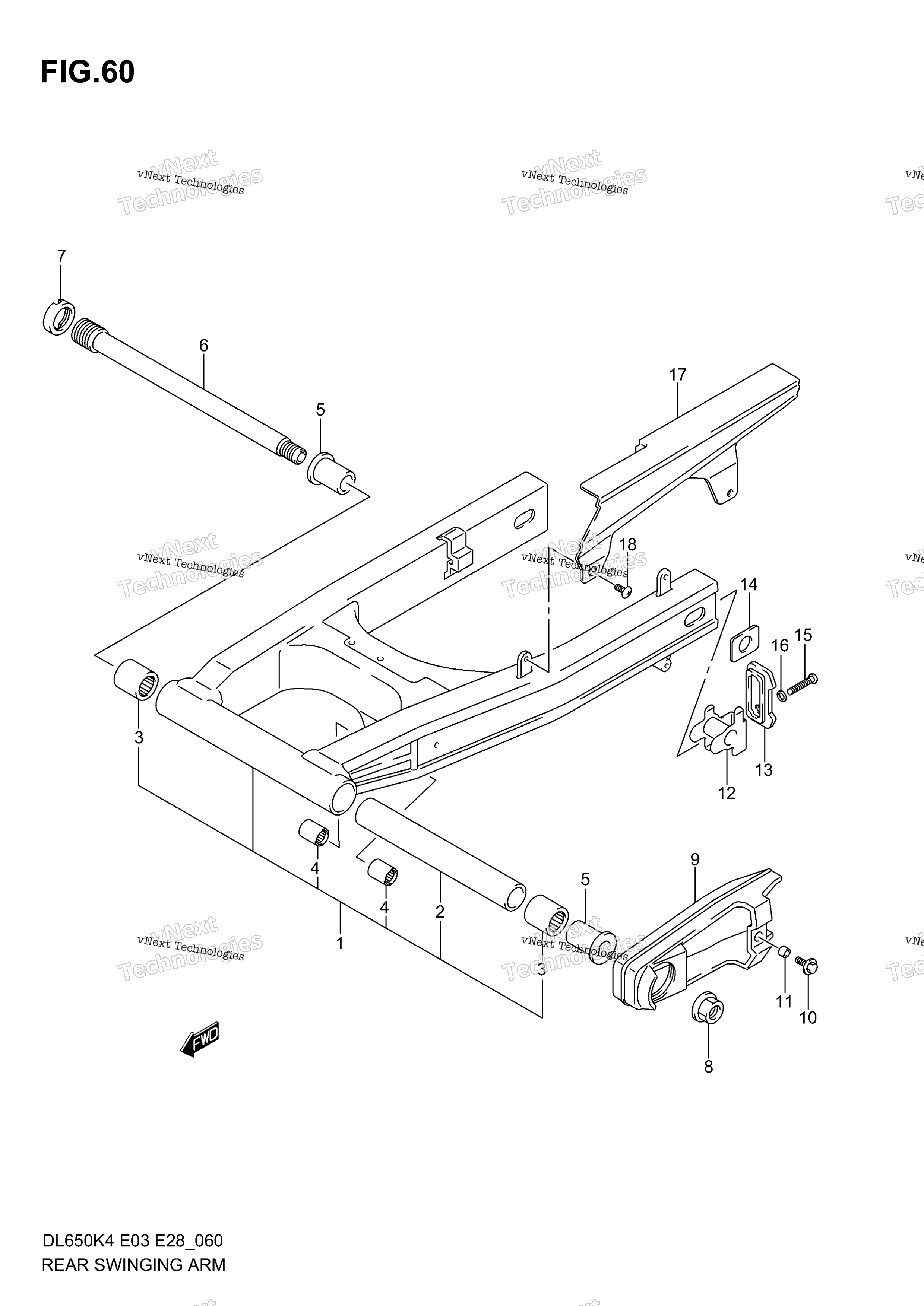 задний Swinging Arm (Model K4)