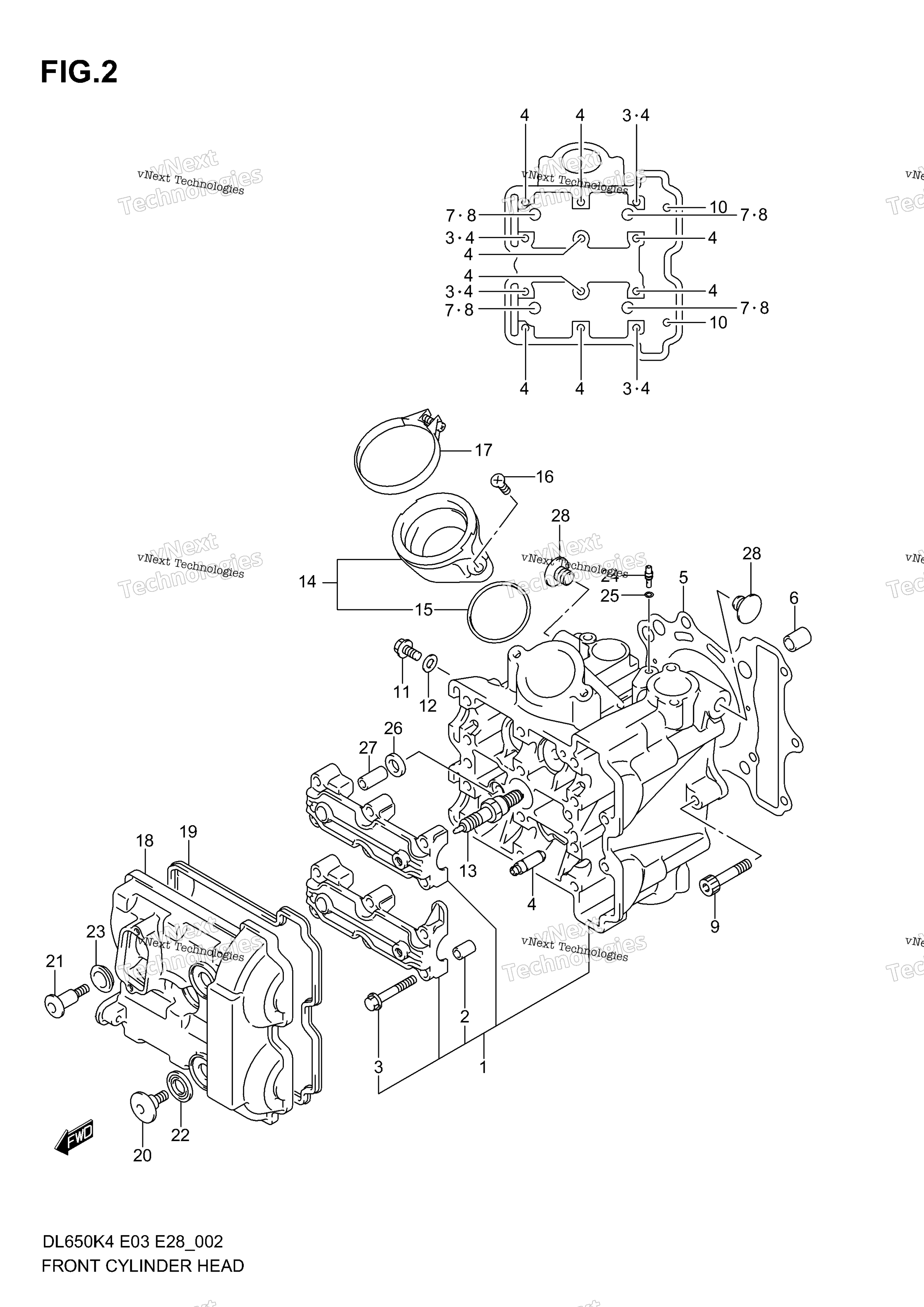 Передняя часть CYLINDER HEAD