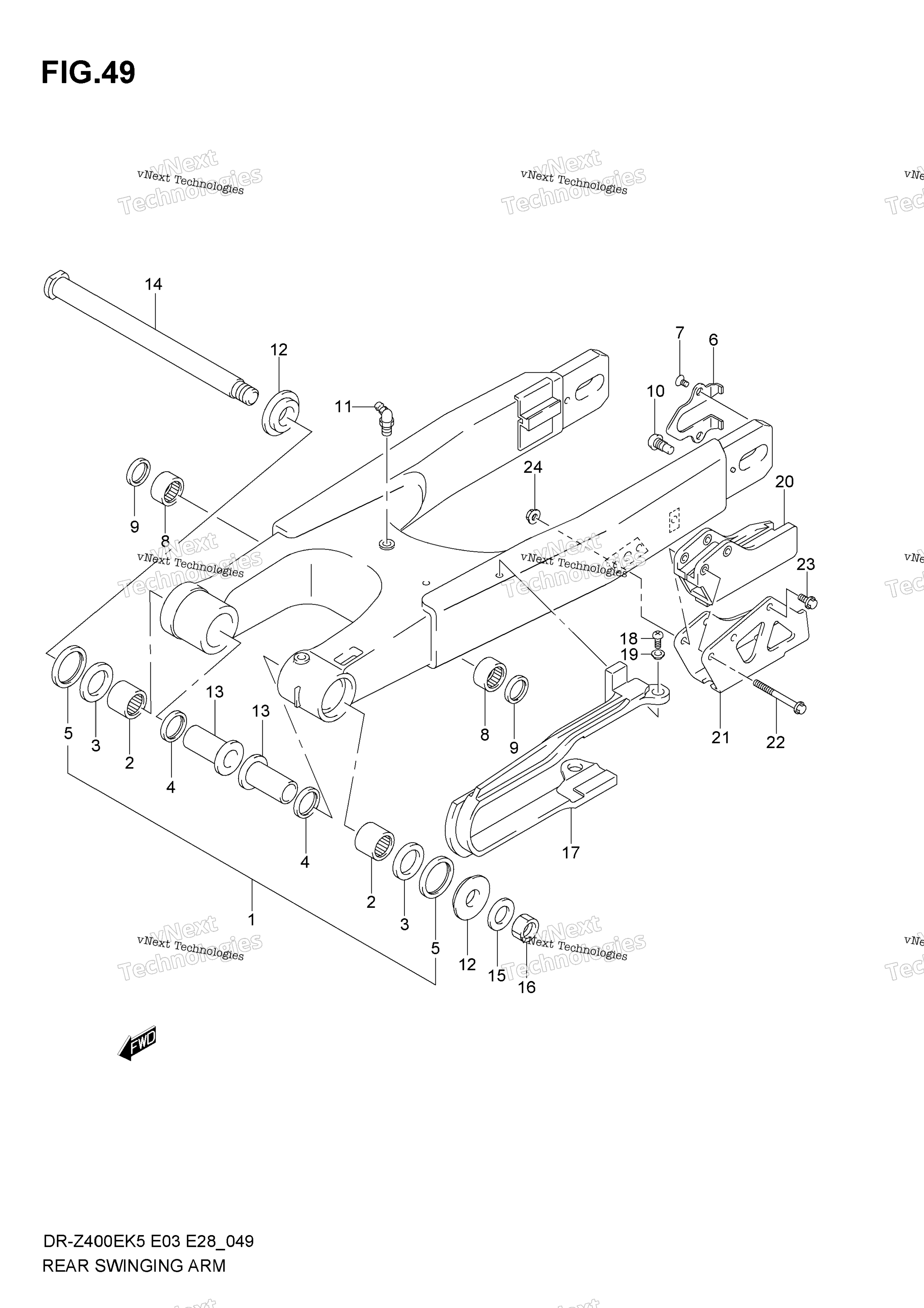 задний Swinging Arm