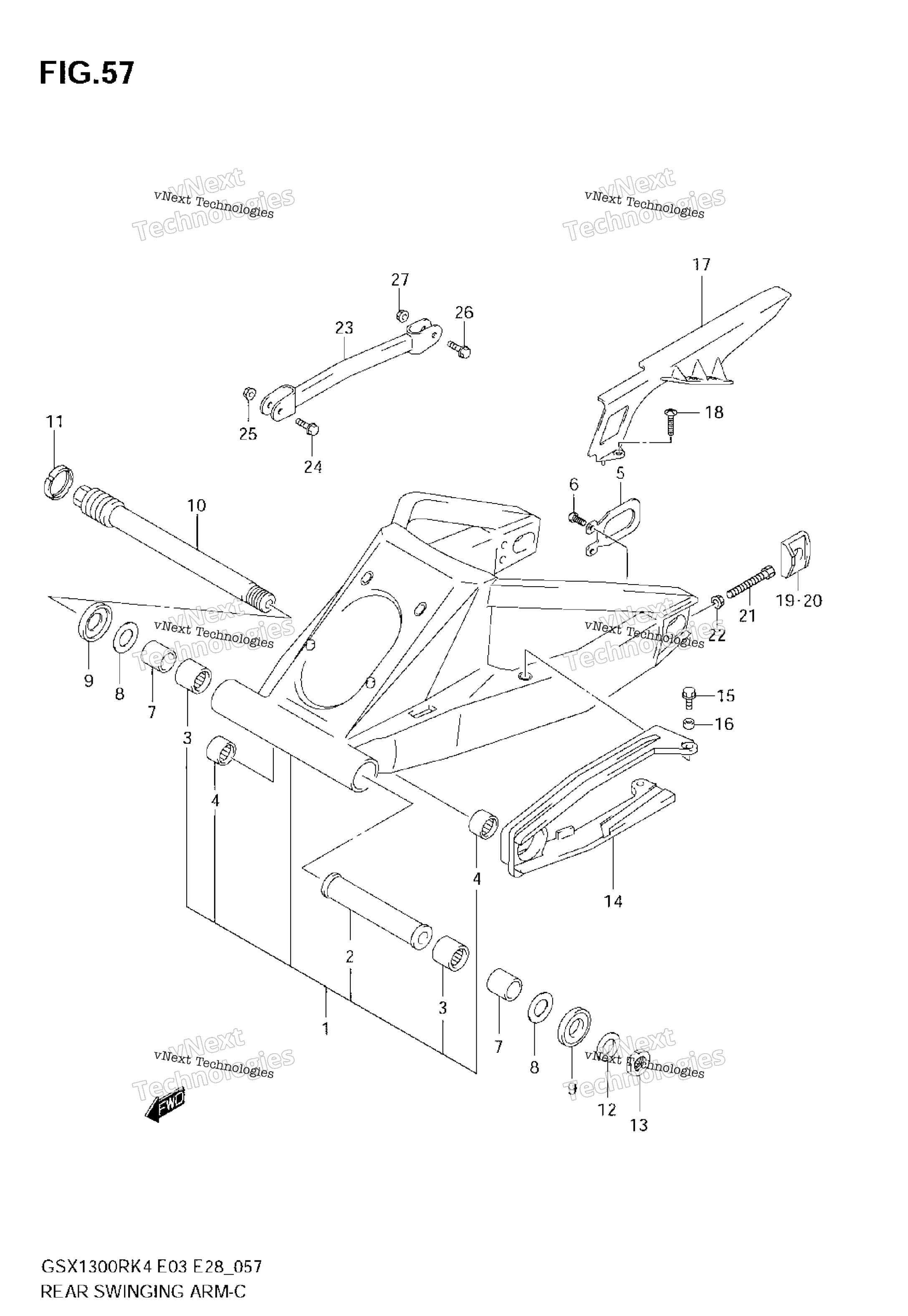 задний Swinging Arm