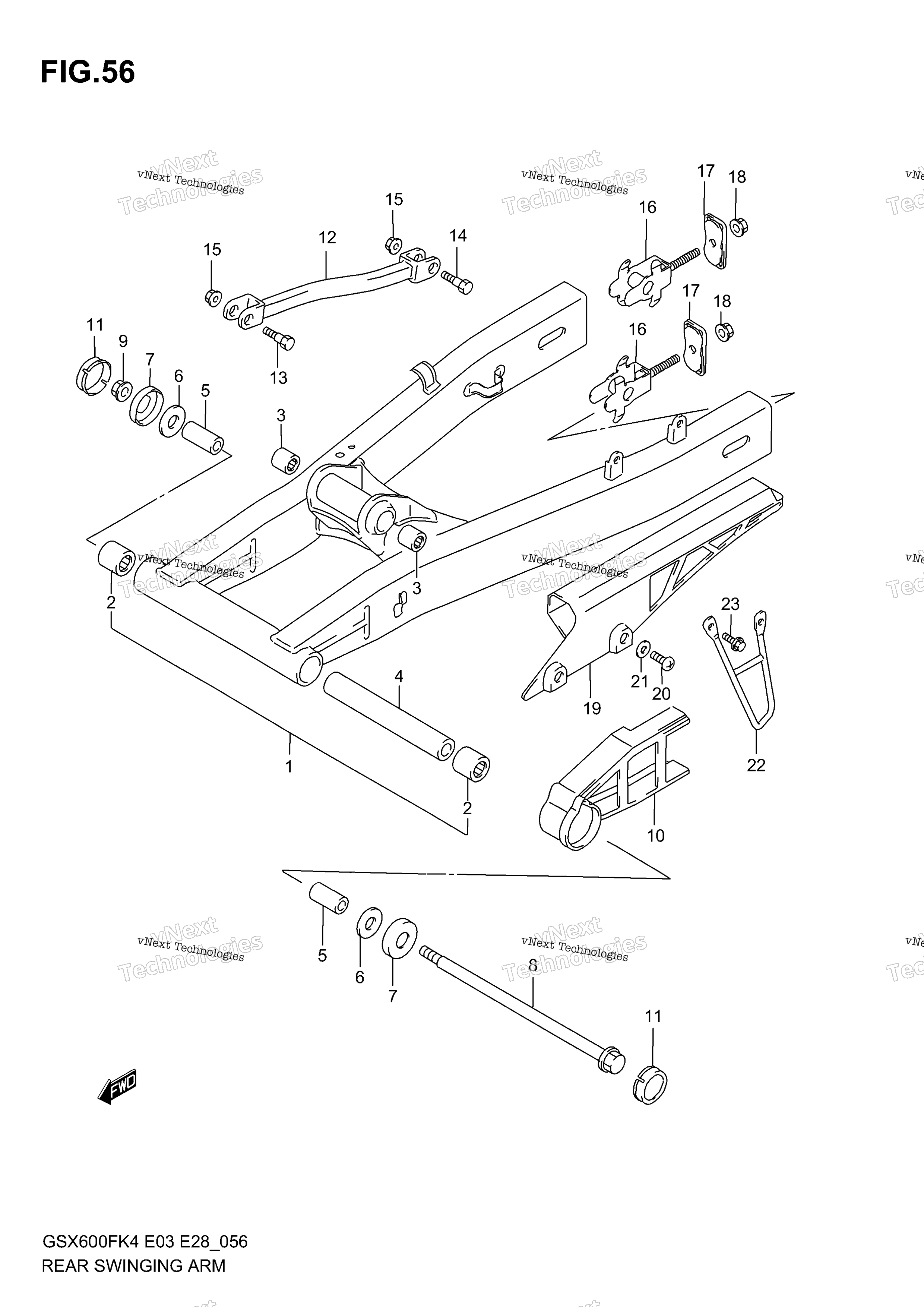 задний Swinging Arm