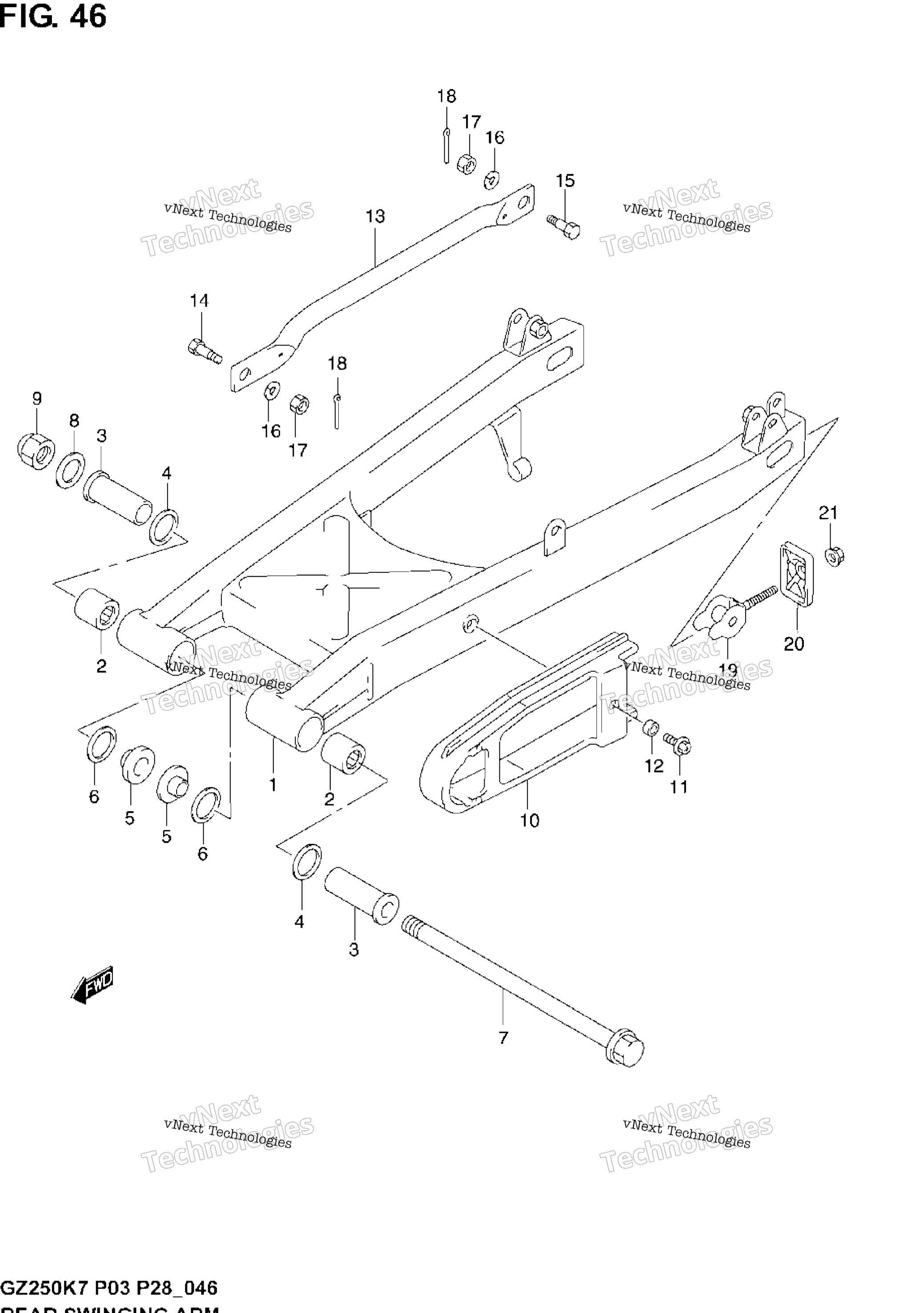 задний Swinging Arm